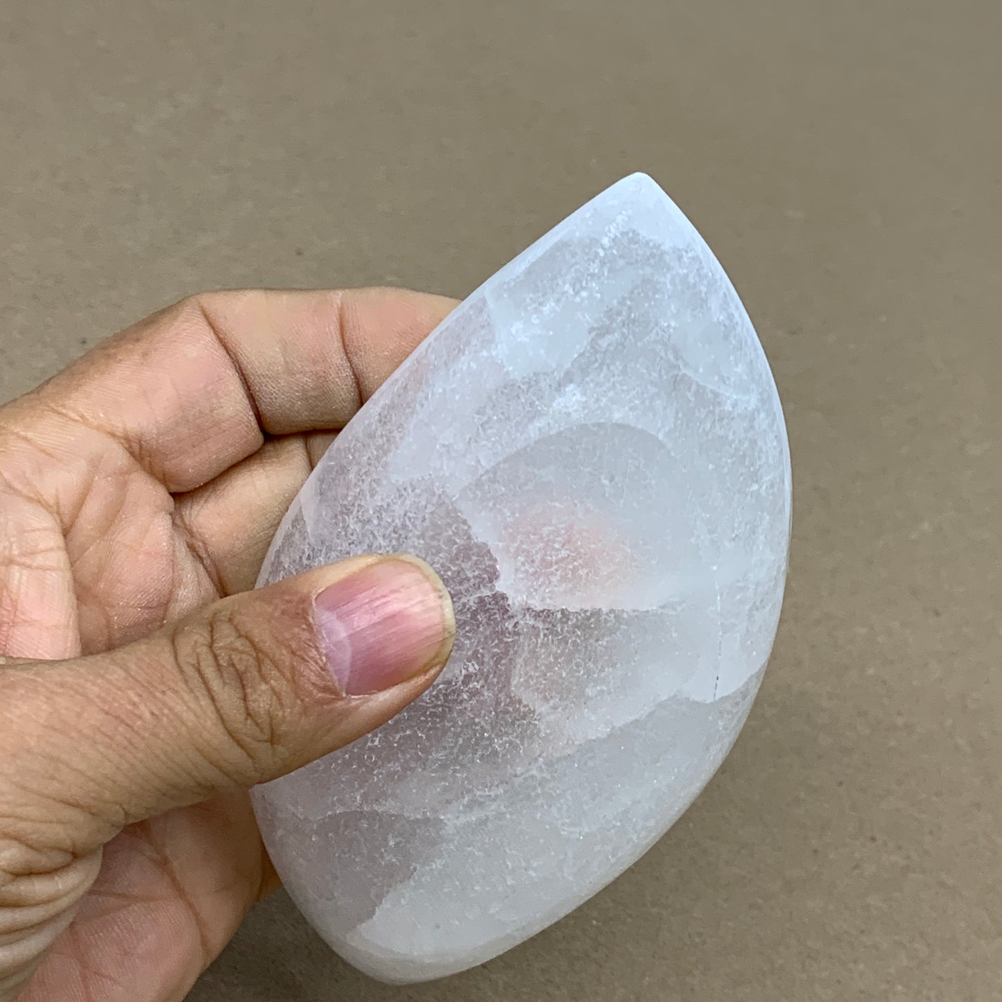 224g, 4.7"x2.6"x1.1", Natural Eye Shape Selenite Bowl Crystals, B36184