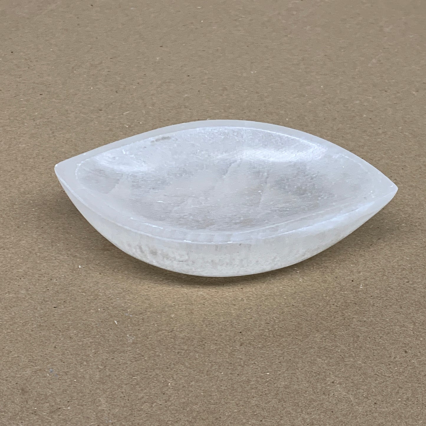 224g, 4.7"x2.6"x1.1", Natural Eye Shape Selenite Bowl Crystals, B36184