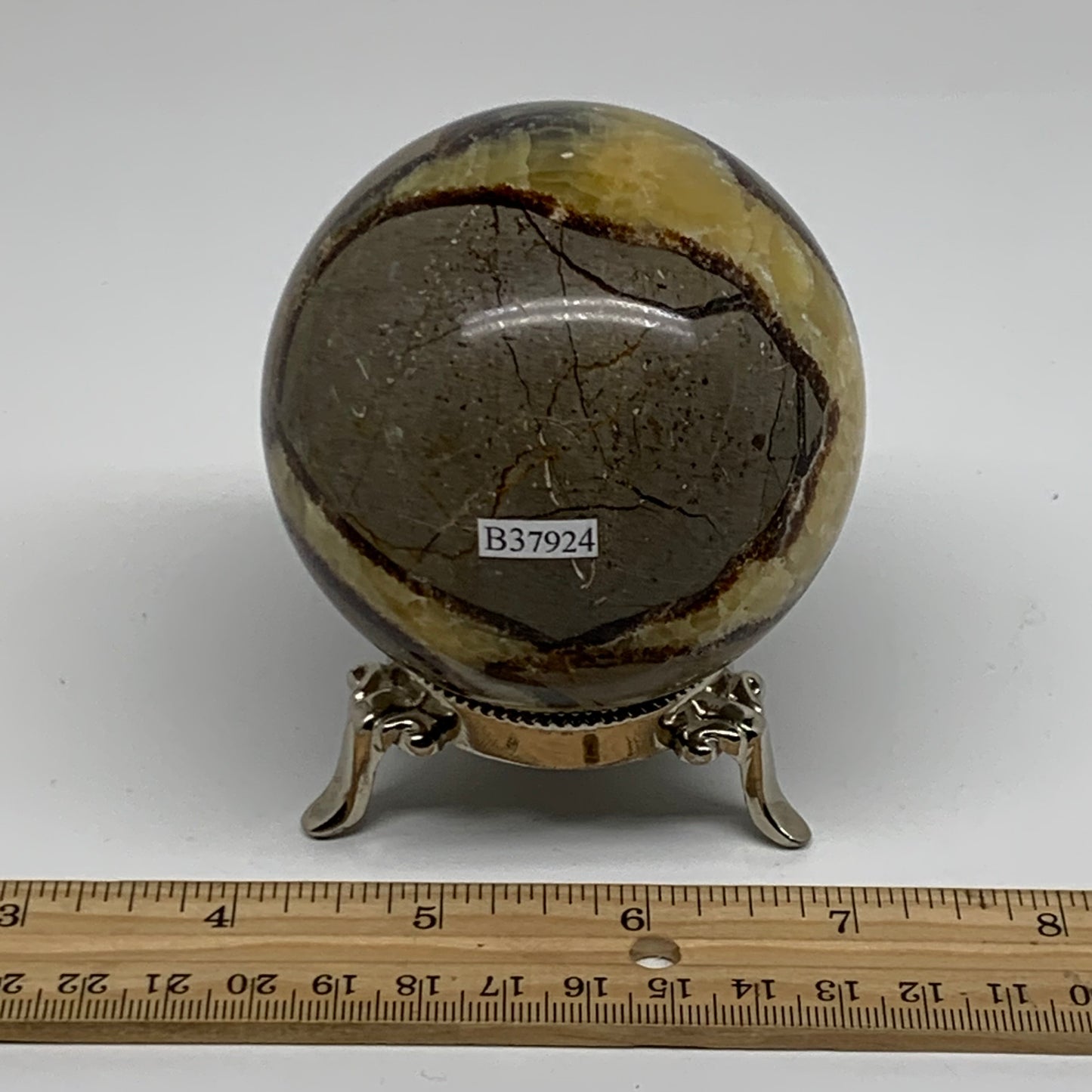 1.3 lbs, 3" (70mm), Natural Septarian Sphere Crystal Gemstone Ball, B37924