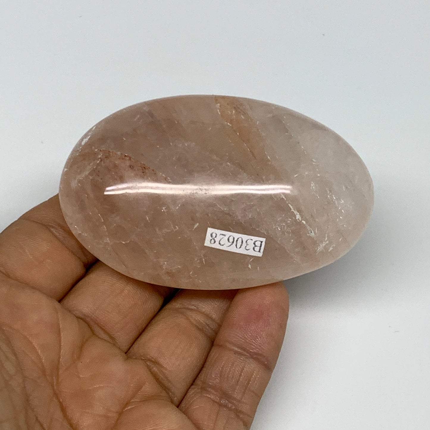 129.8g,2.9"x1.8"x1", Red Hematoid Fire Quartz Palm-Stone Crystal Polished, B3062