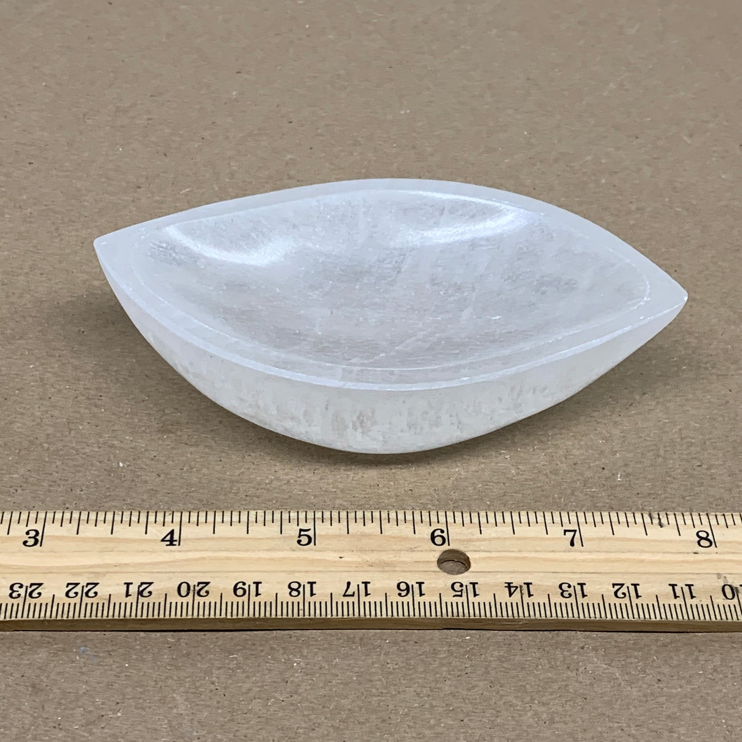 224g, 4.7"x2.6"x1.1", Natural Eye Shape Selenite Bowl Crystals, B36184