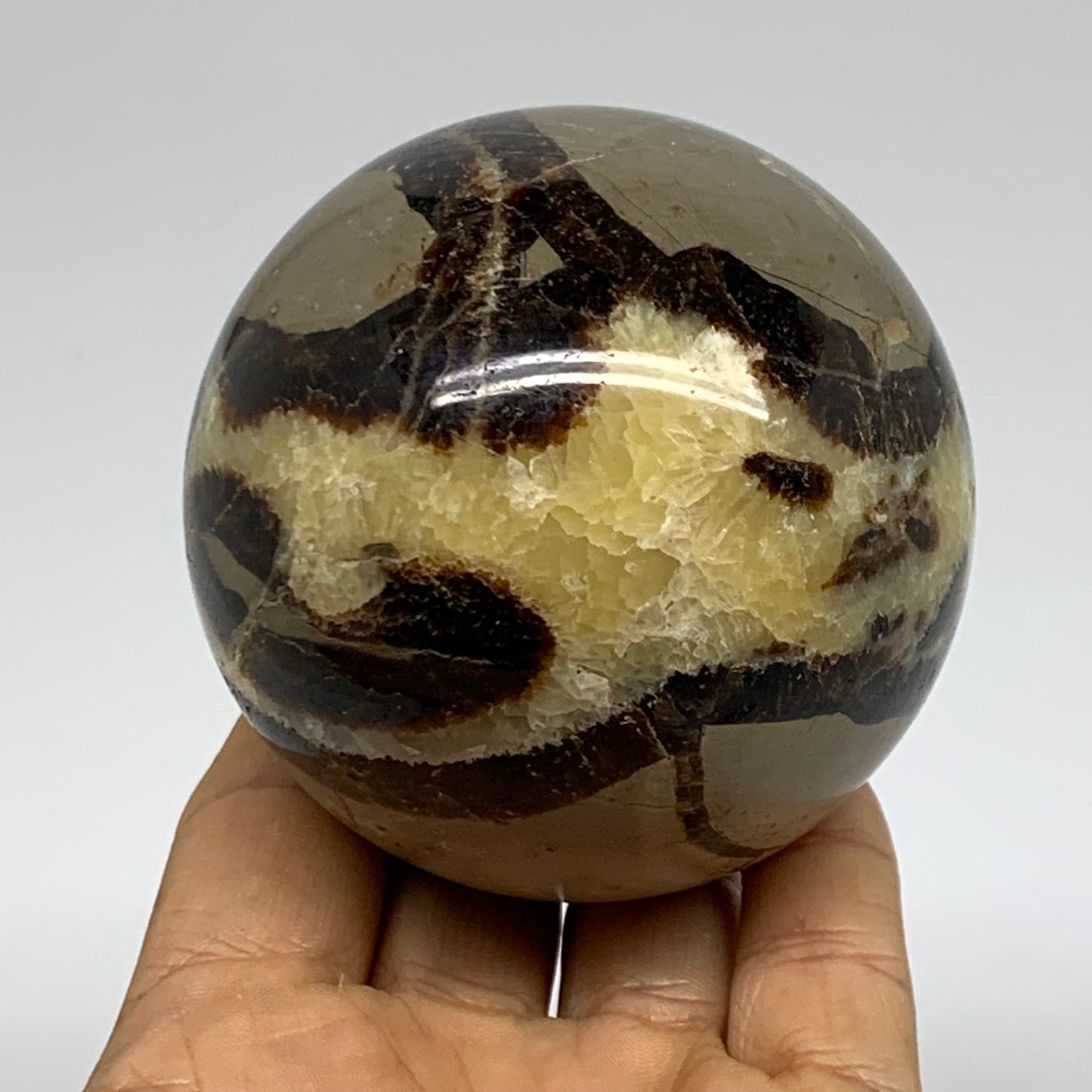1.16 lbs, 2.8" (71mm), Natural Septarian Sphere Crystal Gemstone Ball, B37925