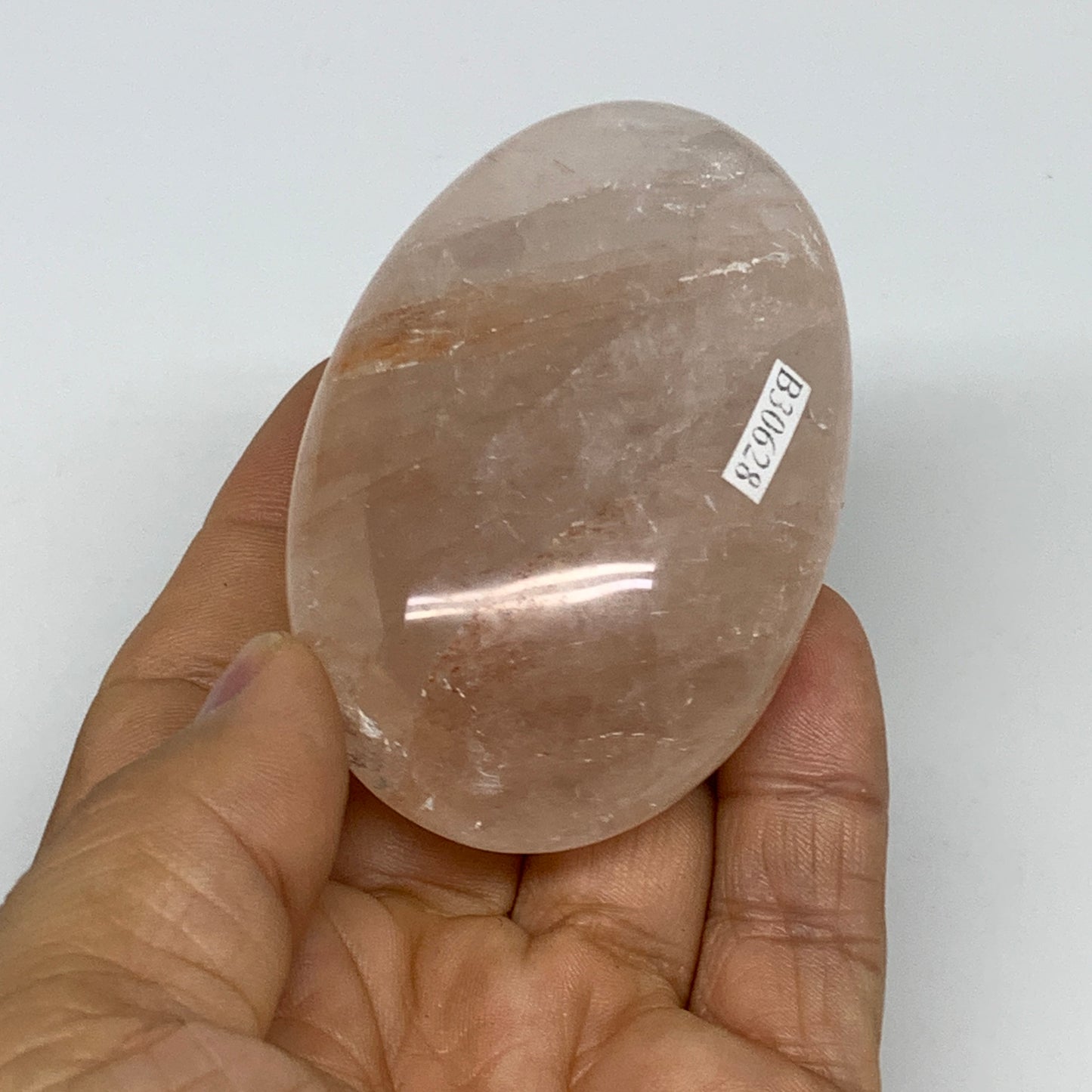 129.8g,2.9"x1.8"x1", Red Hematoid Fire Quartz Palm-Stone Crystal Polished, B3062