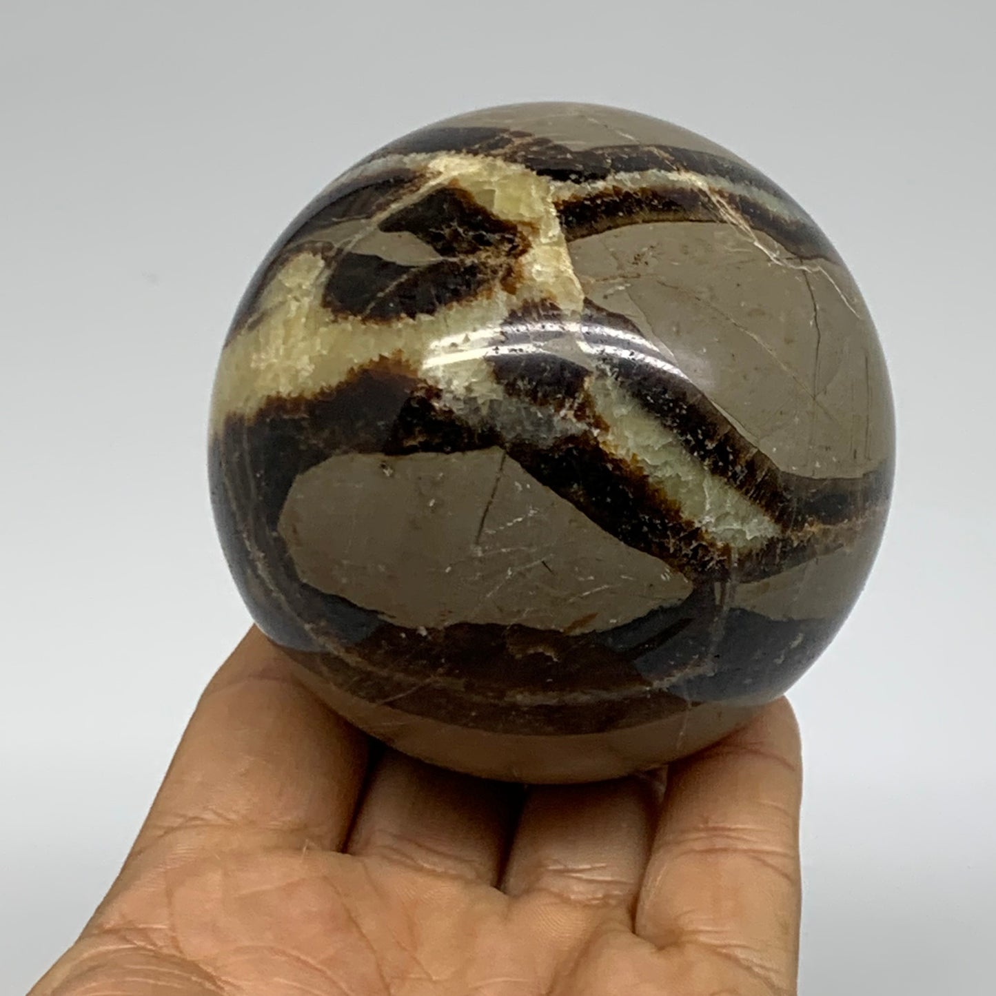 1.16 lbs, 2.8" (71mm), Natural Septarian Sphere Crystal Gemstone Ball, B37925