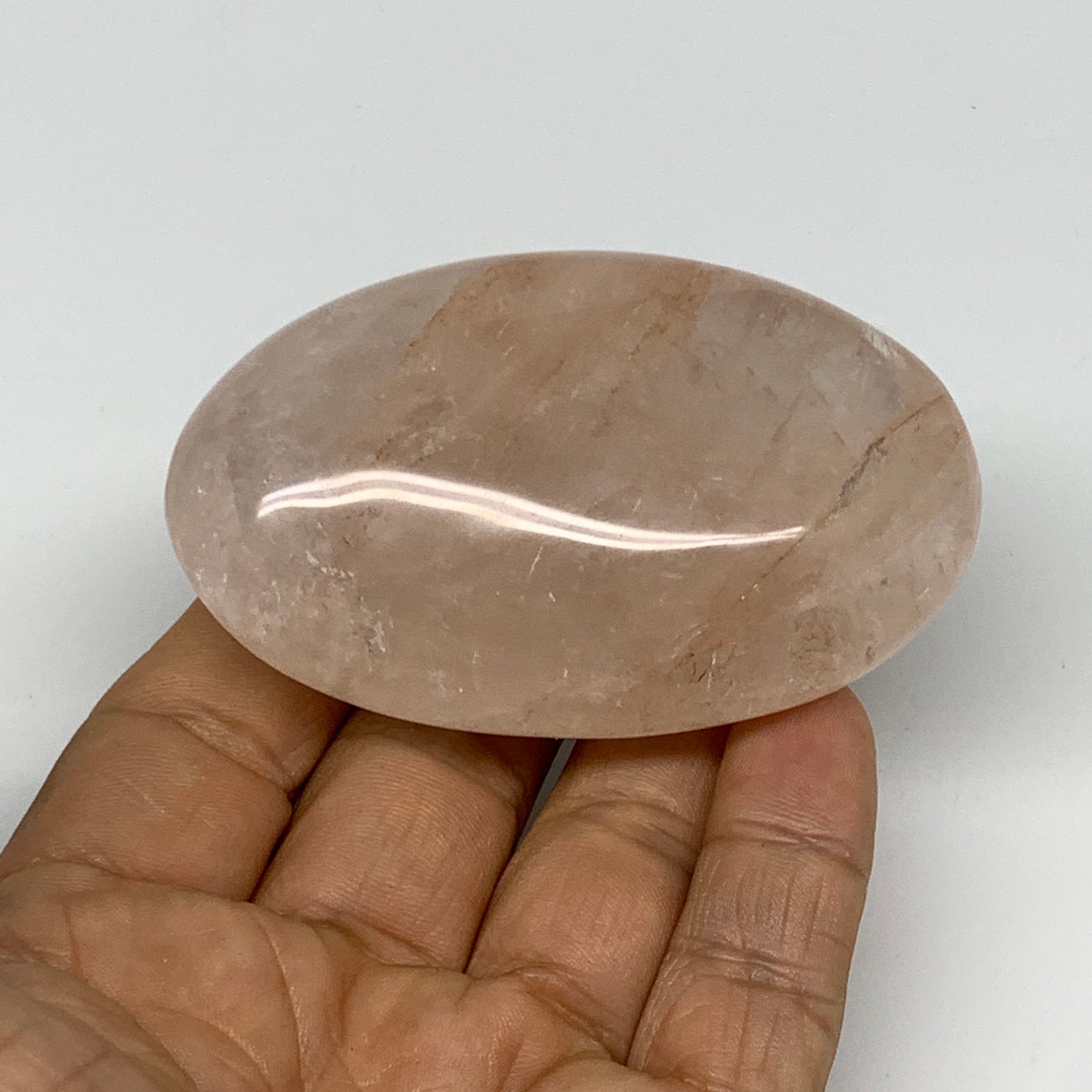 129.8g,2.9"x1.8"x1", Red Hematoid Fire Quartz Palm-Stone Crystal Polished, B3062