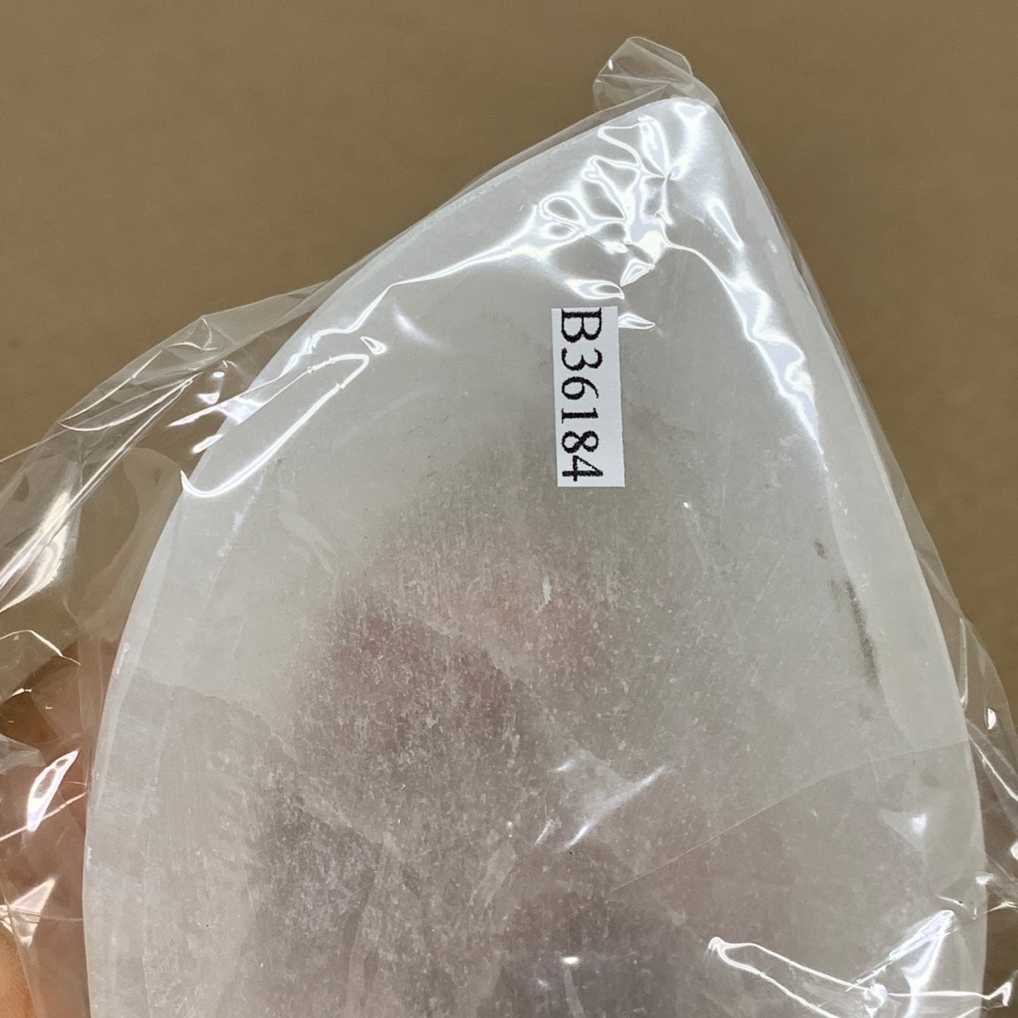 224g, 4.7"x2.6"x1.1", Natural Eye Shape Selenite Bowl Crystals, B36184