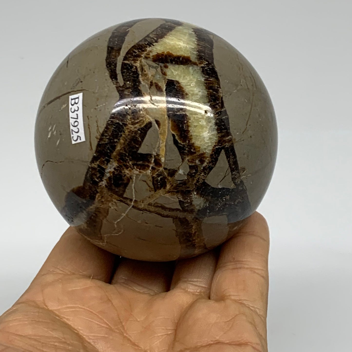 1.16 lbs, 2.8" (71mm), Natural Septarian Sphere Crystal Gemstone Ball, B37925