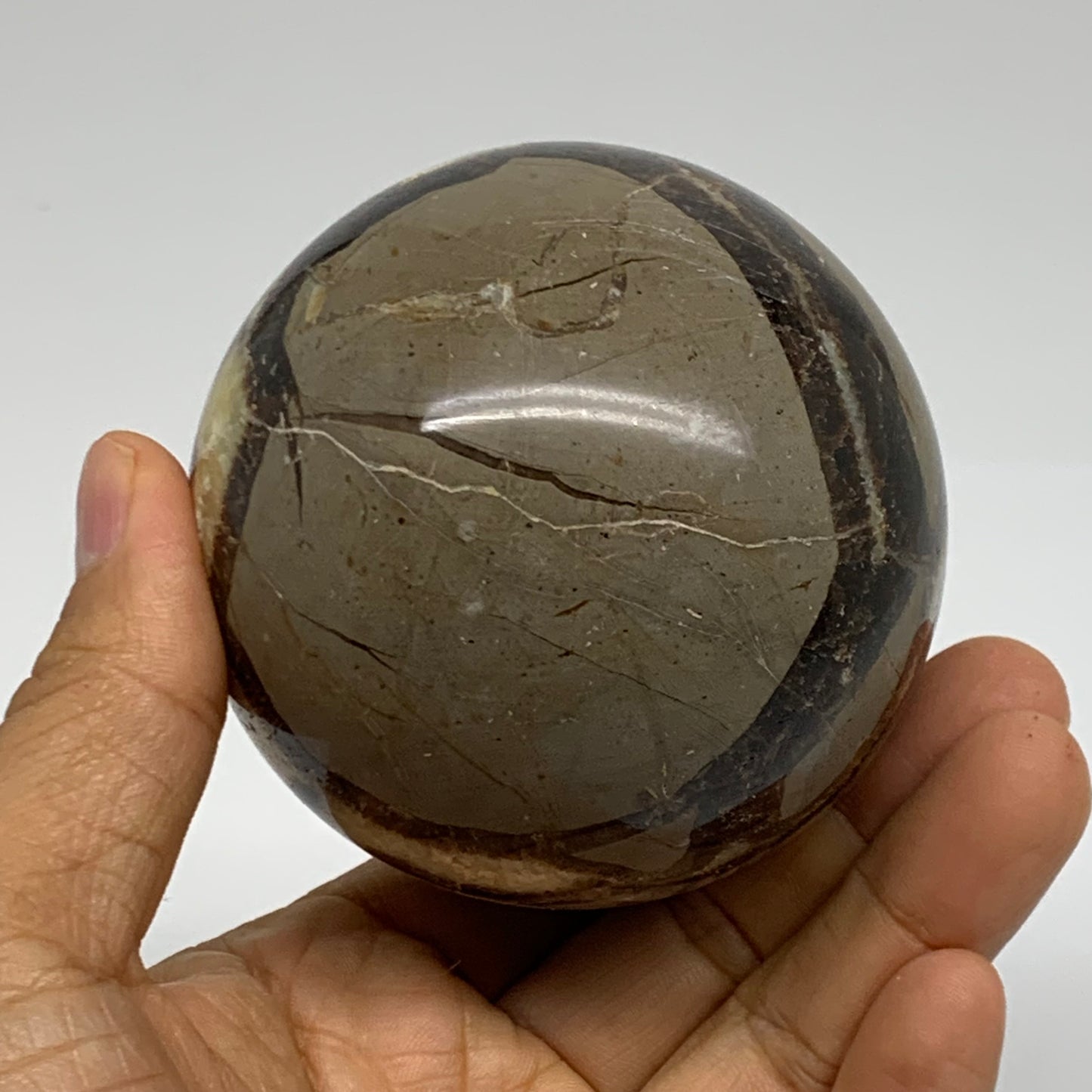 1.16 lbs, 2.8" (71mm), Natural Septarian Sphere Crystal Gemstone Ball, B37925