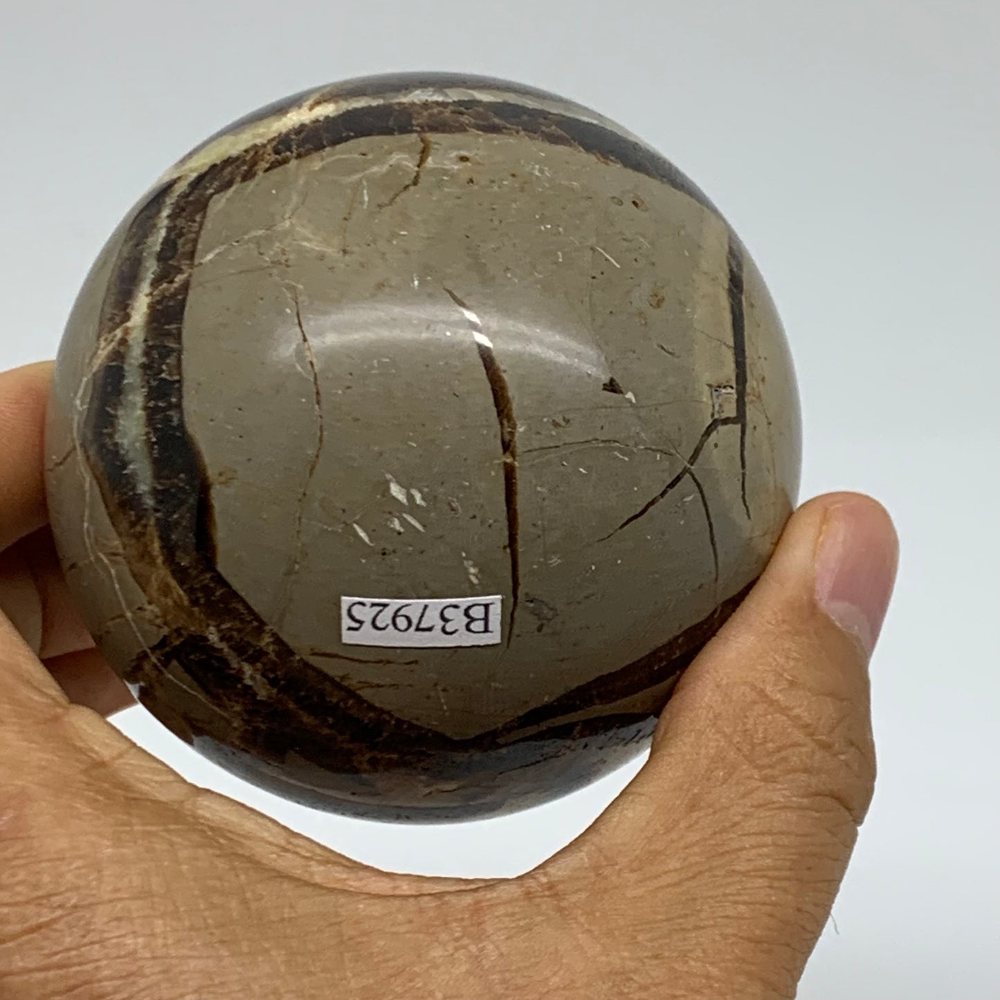 1.16 lbs, 2.8" (71mm), Natural Septarian Sphere Crystal Gemstone Ball, B37925