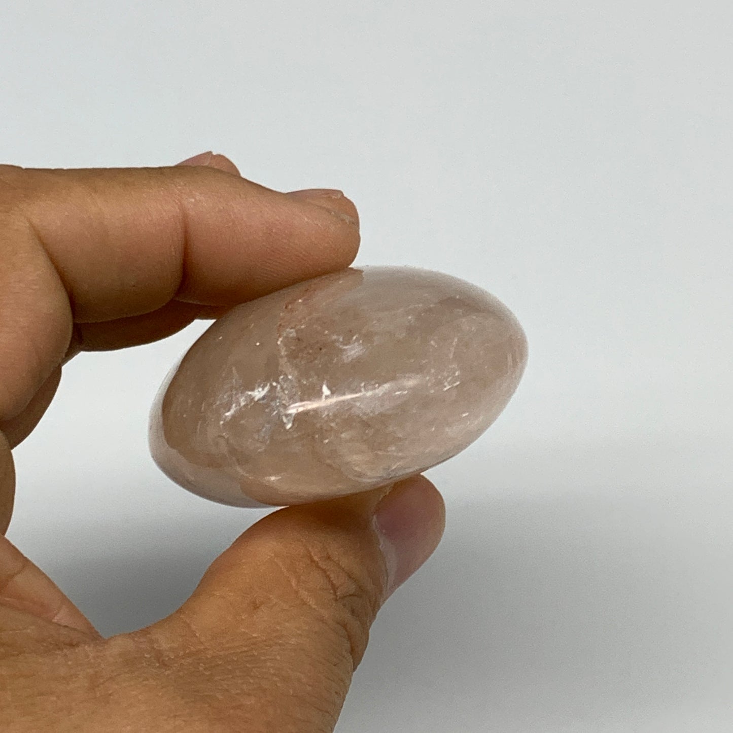 129.8g,2.9"x1.8"x1", Red Hematoid Fire Quartz Palm-Stone Crystal Polished, B3062