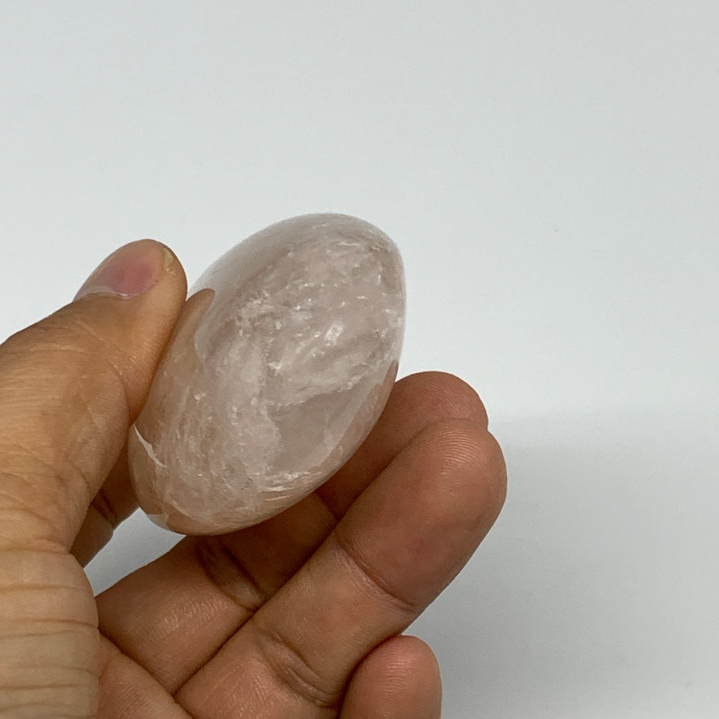 129.8g,2.9"x1.8"x1", Red Hematoid Fire Quartz Palm-Stone Crystal Polished, B3062