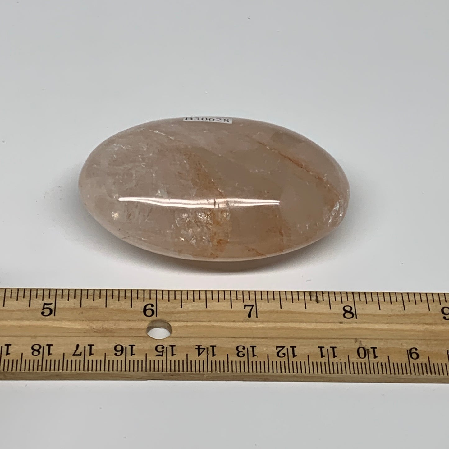 129.8g,2.9"x1.8"x1", Red Hematoid Fire Quartz Palm-Stone Crystal Polished, B3062