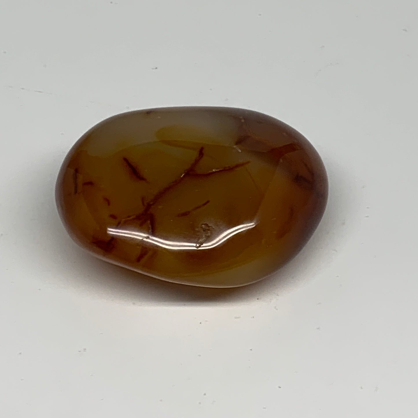 124.5g, 2.5"x2"x1.1", Red Carnelian Palm-Stone Gem Crystal Polished, B28411