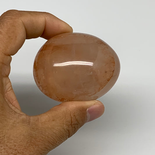 134.2g,2.2"x1.8"x1.5", Red Hematoid Fire Quartz Palm-Stone Crystal Polished, B30
