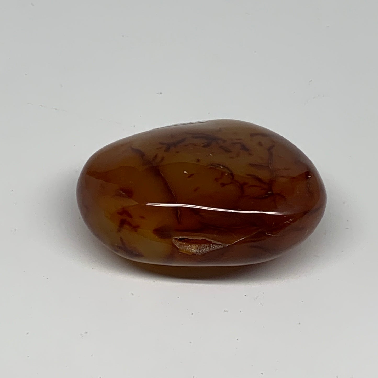 124.5g, 2.5"x2"x1.1", Red Carnelian Palm-Stone Gem Crystal Polished, B28411