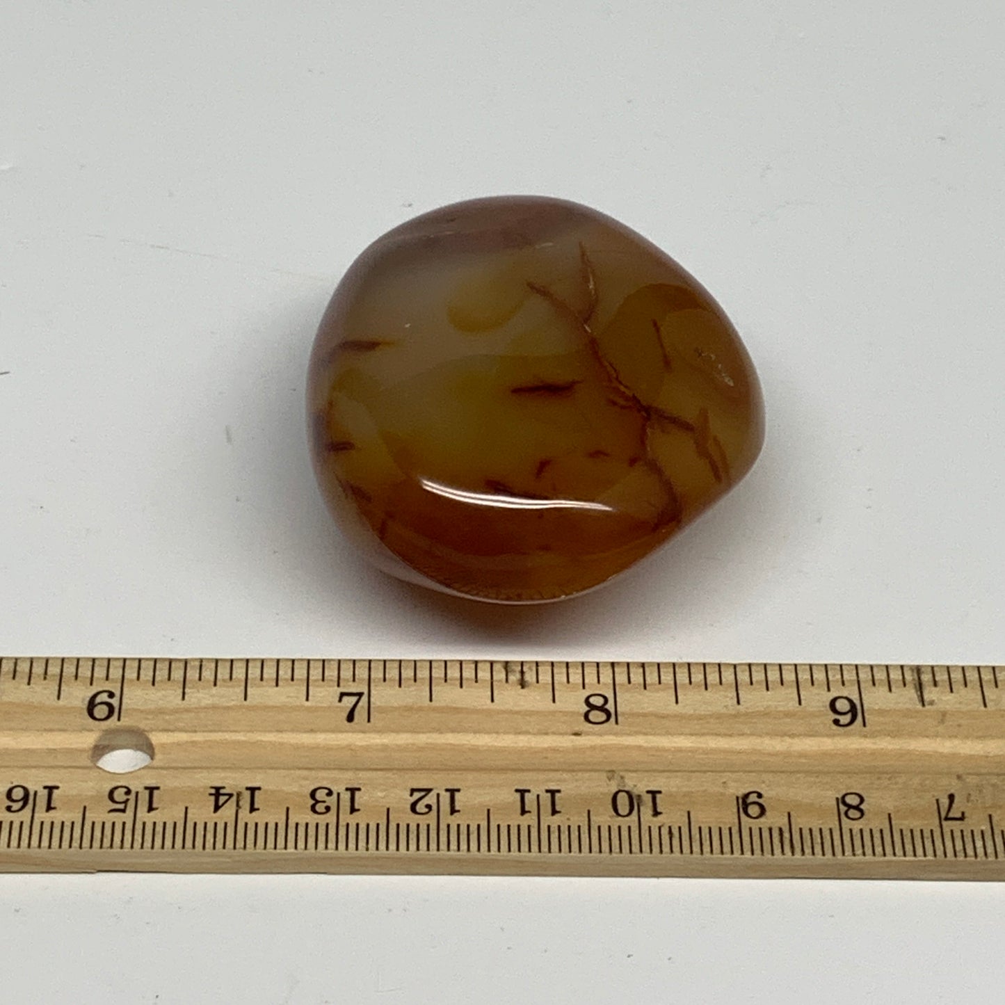 124.5g, 2.5"x2"x1.1", Red Carnelian Palm-Stone Gem Crystal Polished, B28411