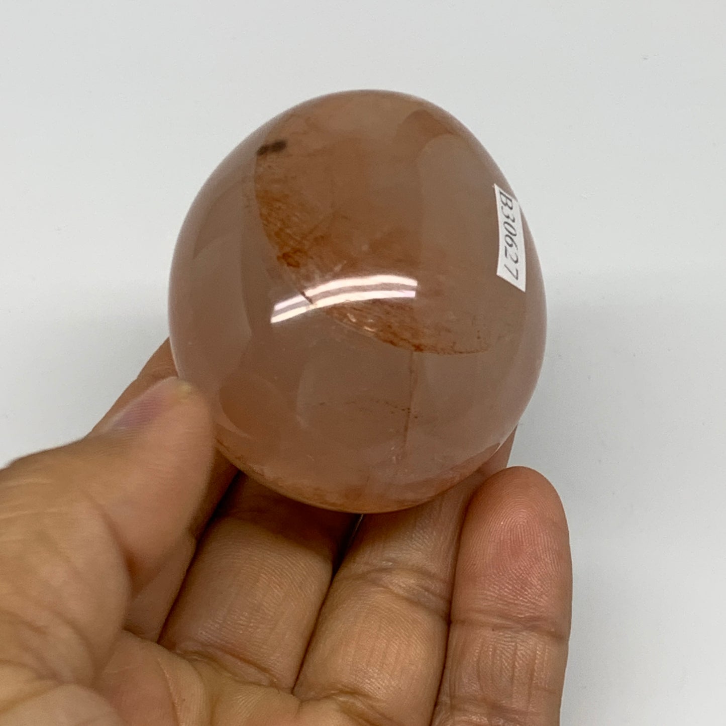 134.2g,2.2"x1.8"x1.5", Red Hematoid Fire Quartz Palm-Stone Crystal Polished, B30