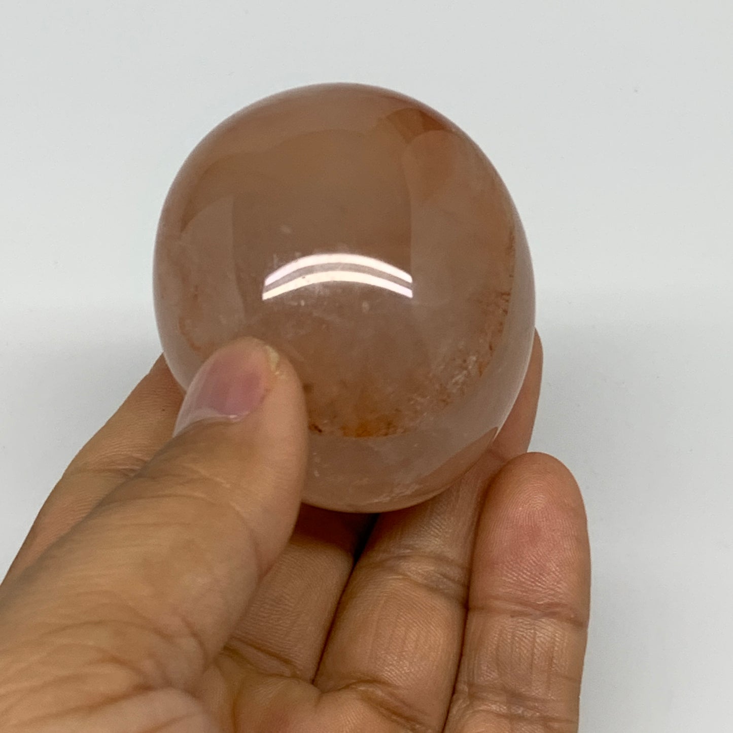 134.2g,2.2"x1.8"x1.5", Red Hematoid Fire Quartz Palm-Stone Crystal Polished, B30