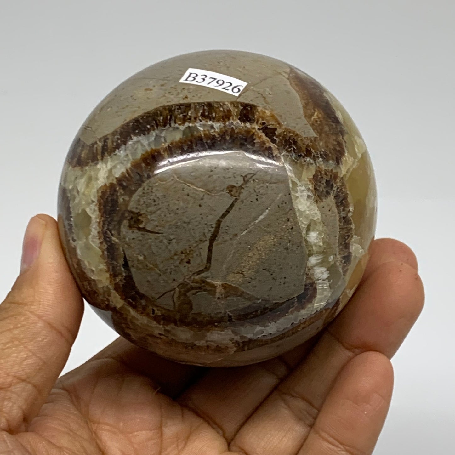 1.13 lbs, 2.8" (71mm), Natural Septarian Sphere Crystal Gemstone Ball, B37926