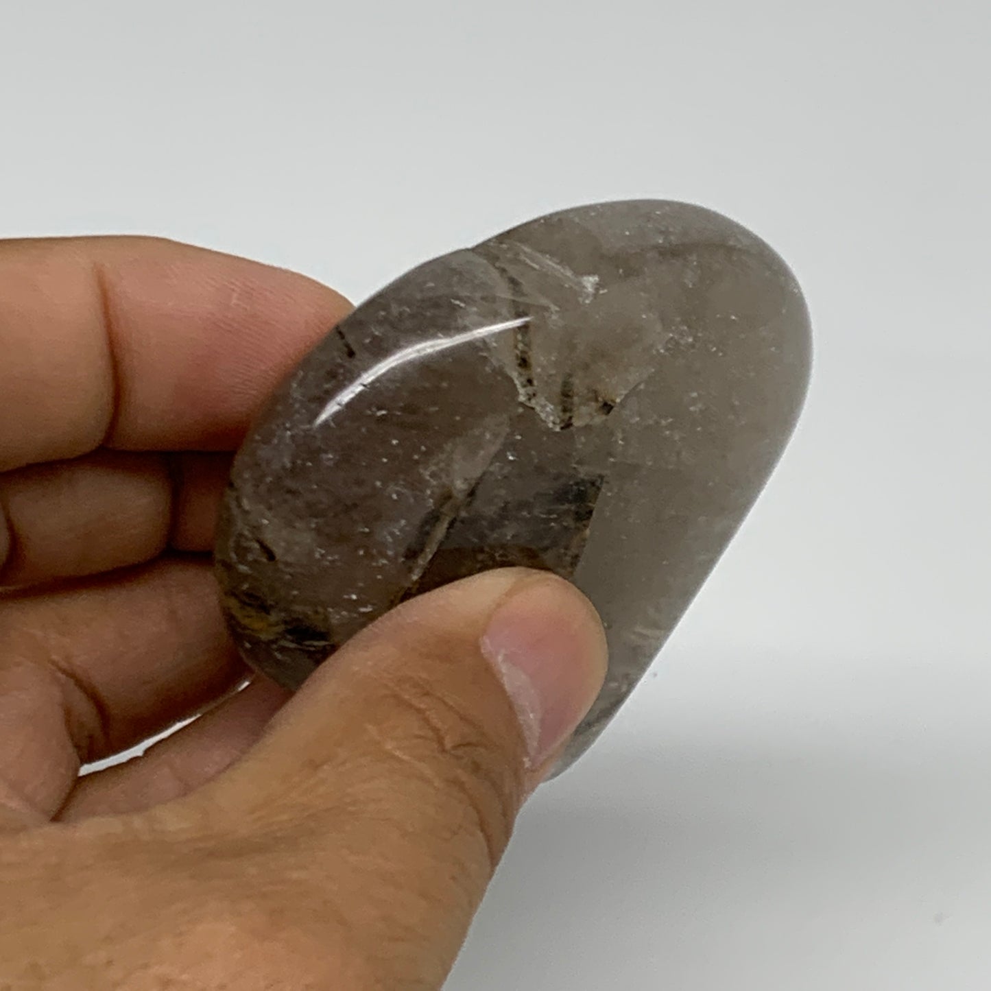 87.4g, 2.2"x2.3"x0.7", Natural Untreated Quartz Heart Crystal Polished, B34885