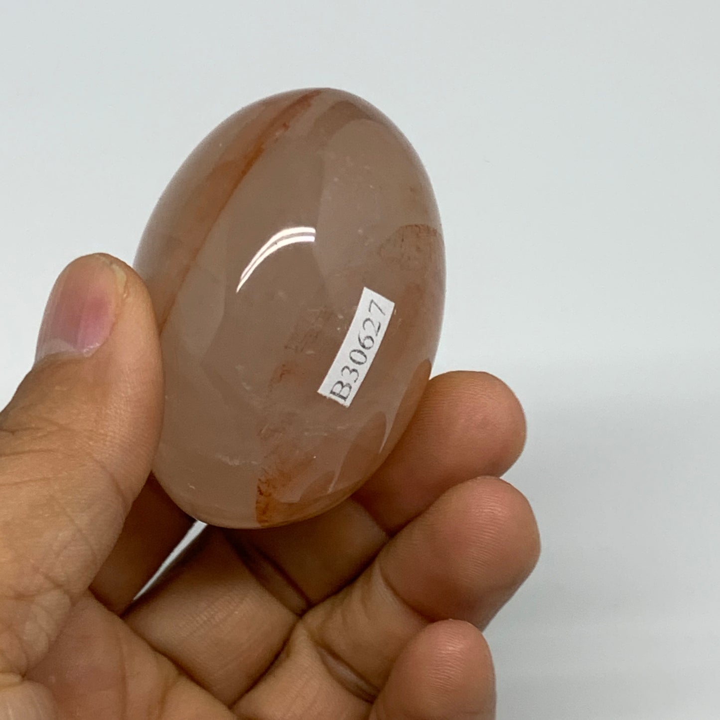 134.2g,2.2"x1.8"x1.5", Red Hematoid Fire Quartz Palm-Stone Crystal Polished, B30