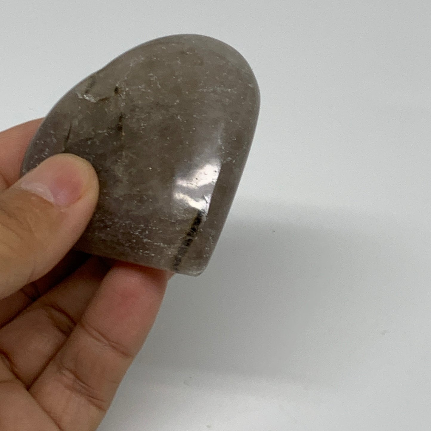 87.4g, 2.2"x2.3"x0.7", Natural Untreated Quartz Heart Crystal Polished, B34885