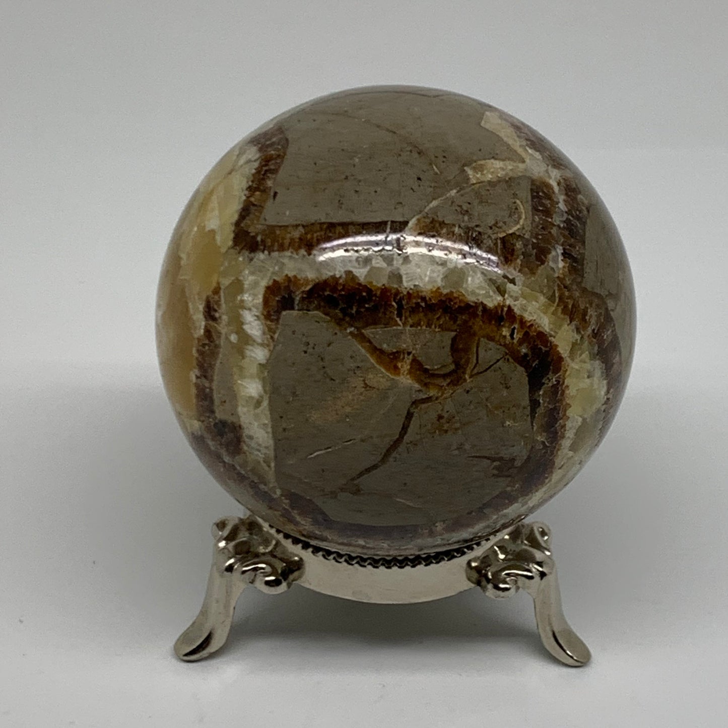 1.13 lbs, 2.8" (71mm), Natural Septarian Sphere Crystal Gemstone Ball, B37926