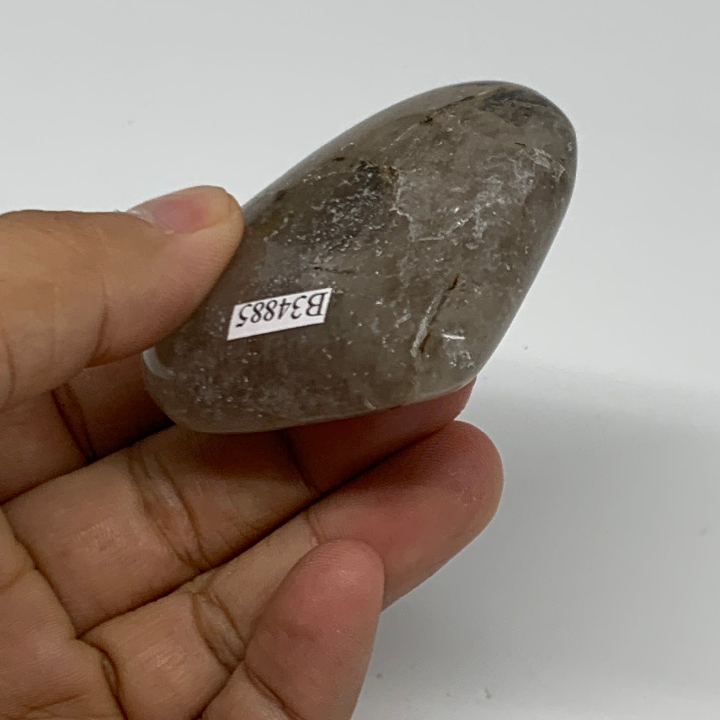 87.4g, 2.2"x2.3"x0.7", Natural Untreated Quartz Heart Crystal Polished, B34885