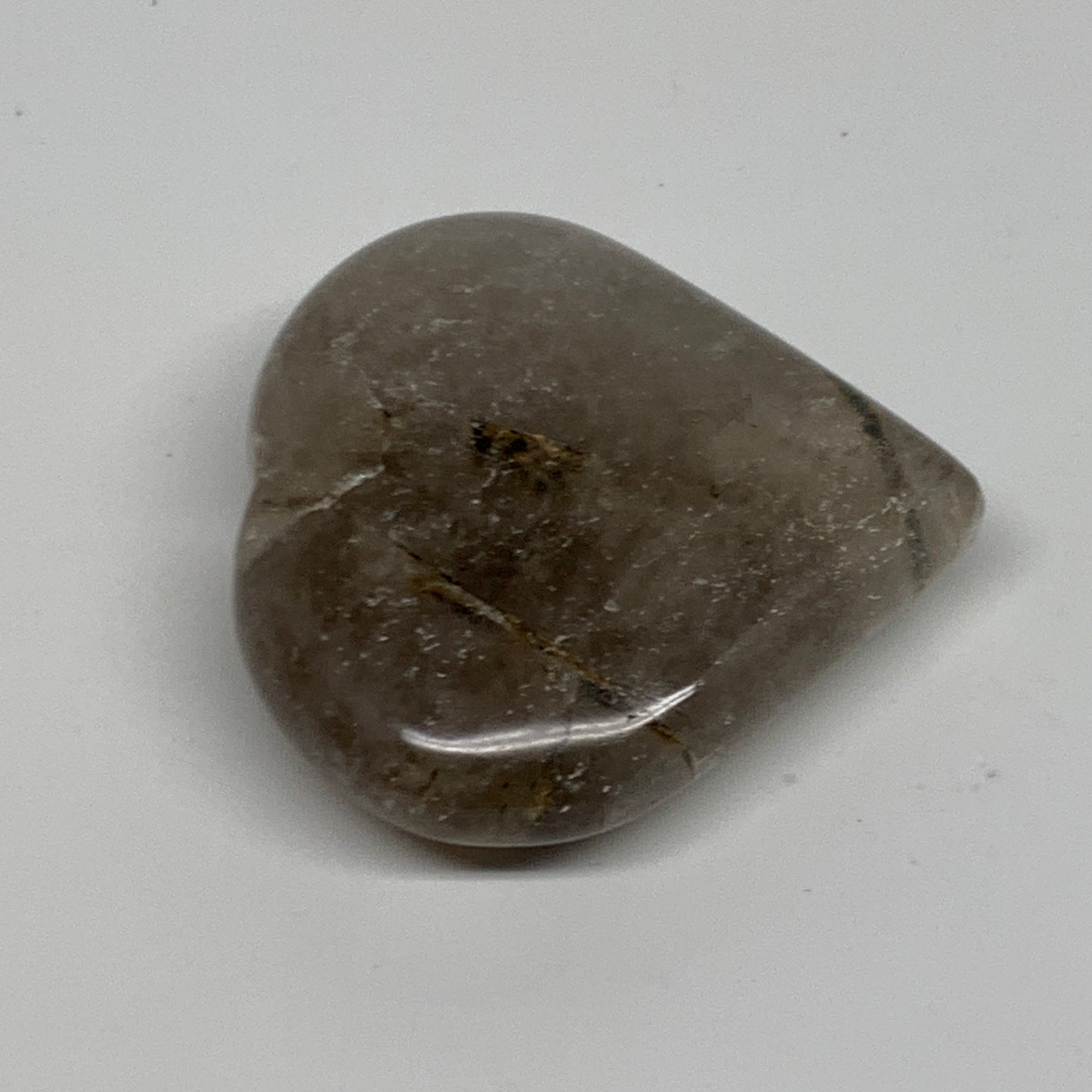 87.4g, 2.2"x2.3"x0.7", Natural Untreated Quartz Heart Crystal Polished, B34885