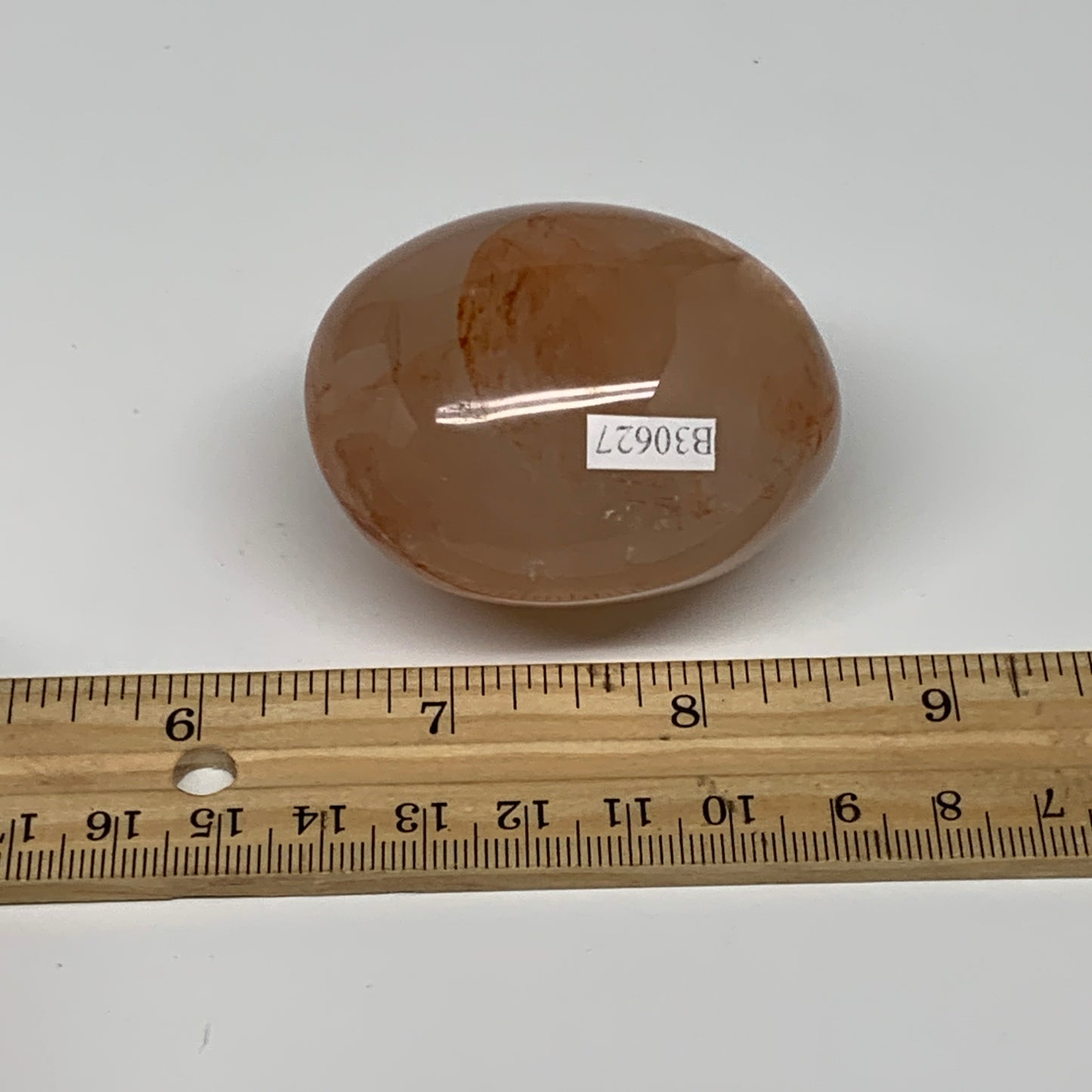 134.2g,2.2"x1.8"x1.5", Red Hematoid Fire Quartz Palm-Stone Crystal Polished, B30