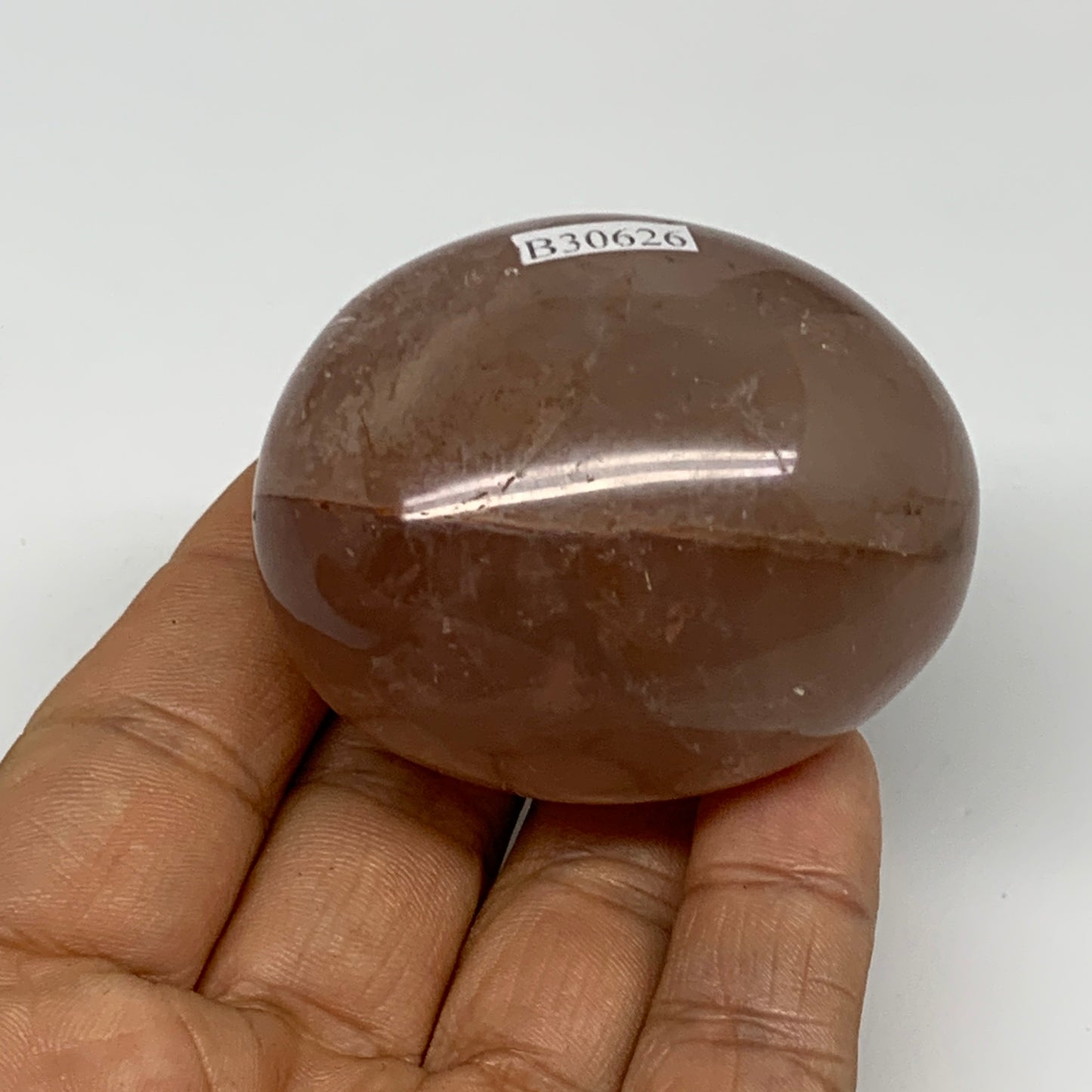 132.9g,2.1"x1.8"x1.5", Red Hematoid Fire Quartz Palm-Stone Crystal Polished, B30