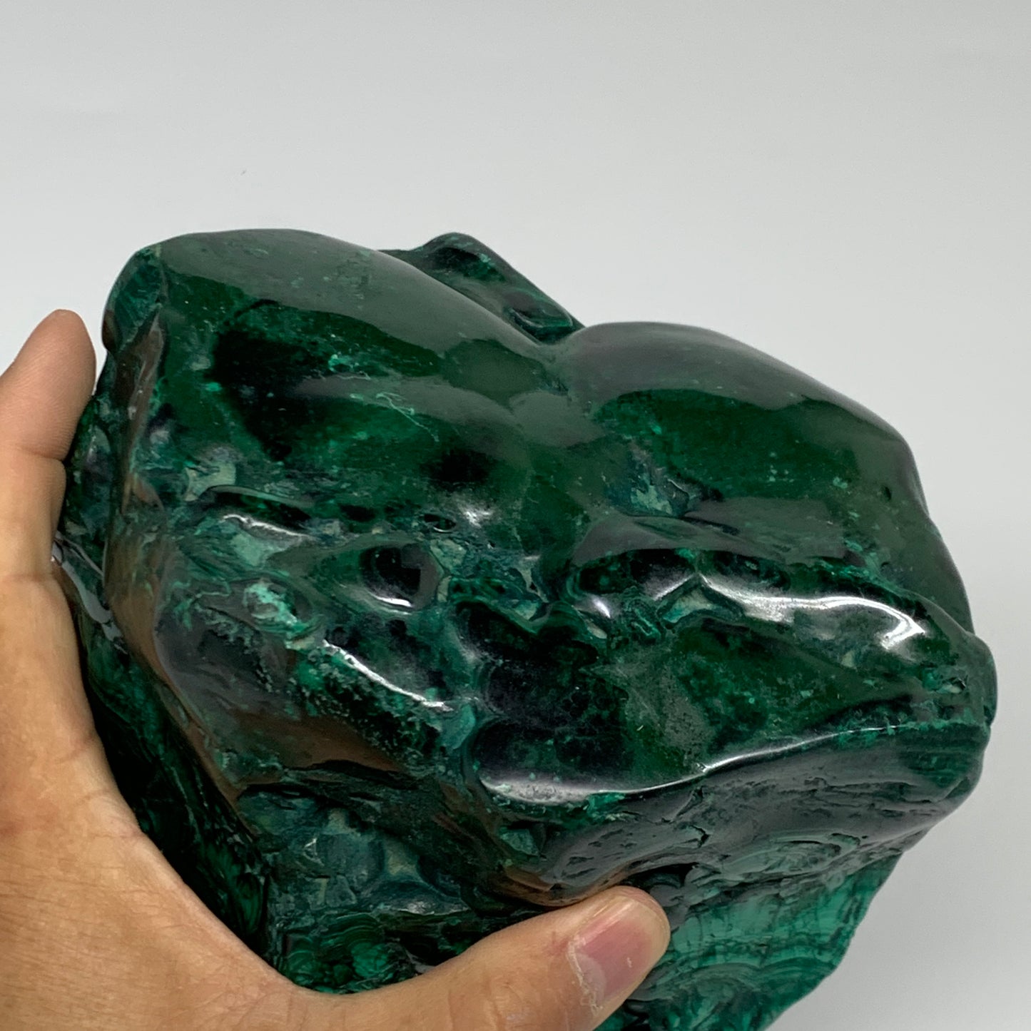 7.12 lbs, 6"x5.7"x4.5" Natural Malachite Freeform Polished @Congo, B32794