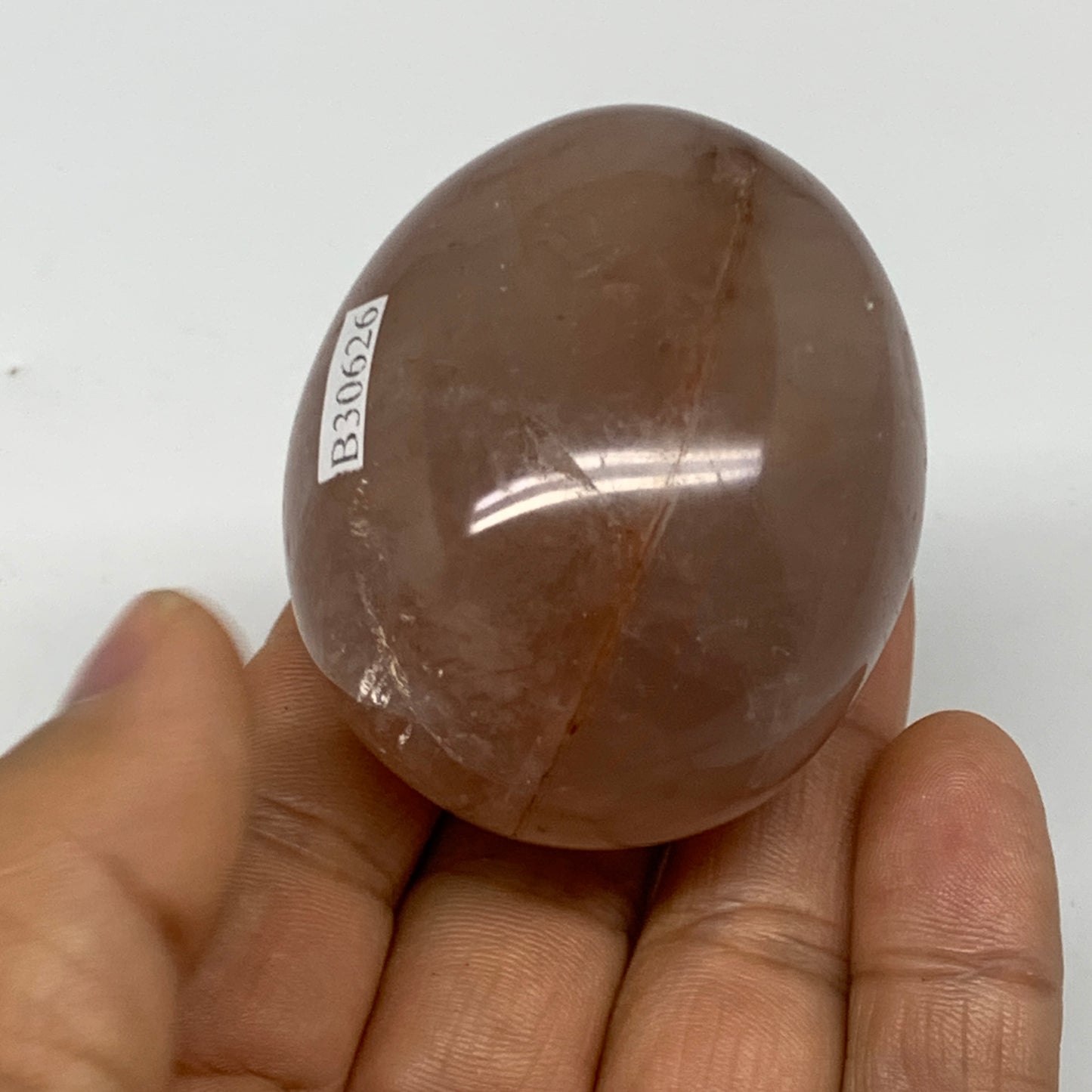 132.9g,2.1"x1.8"x1.5", Red Hematoid Fire Quartz Palm-Stone Crystal Polished, B30