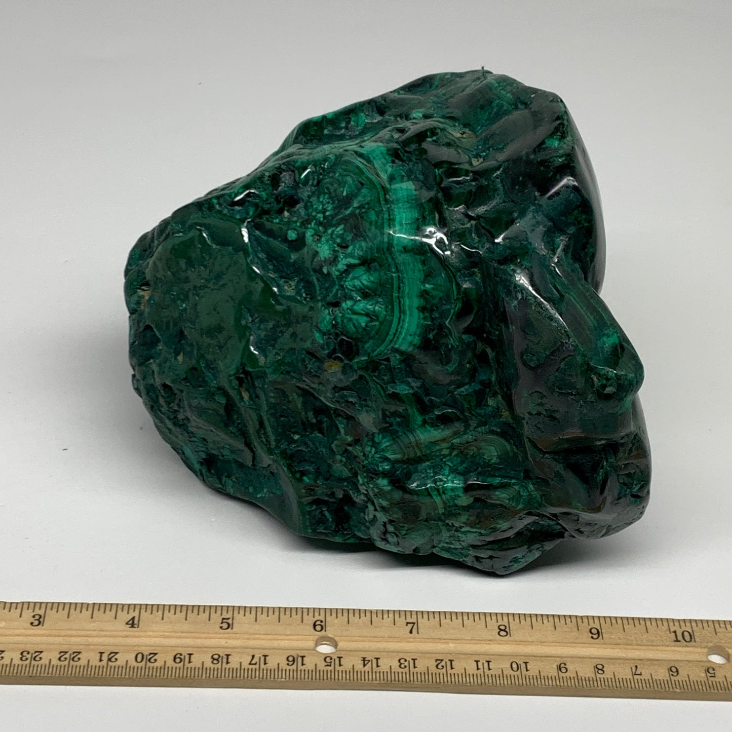 7.12 lbs, 6"x5.7"x4.5" Natural Malachite Freeform Polished @Congo, B32794