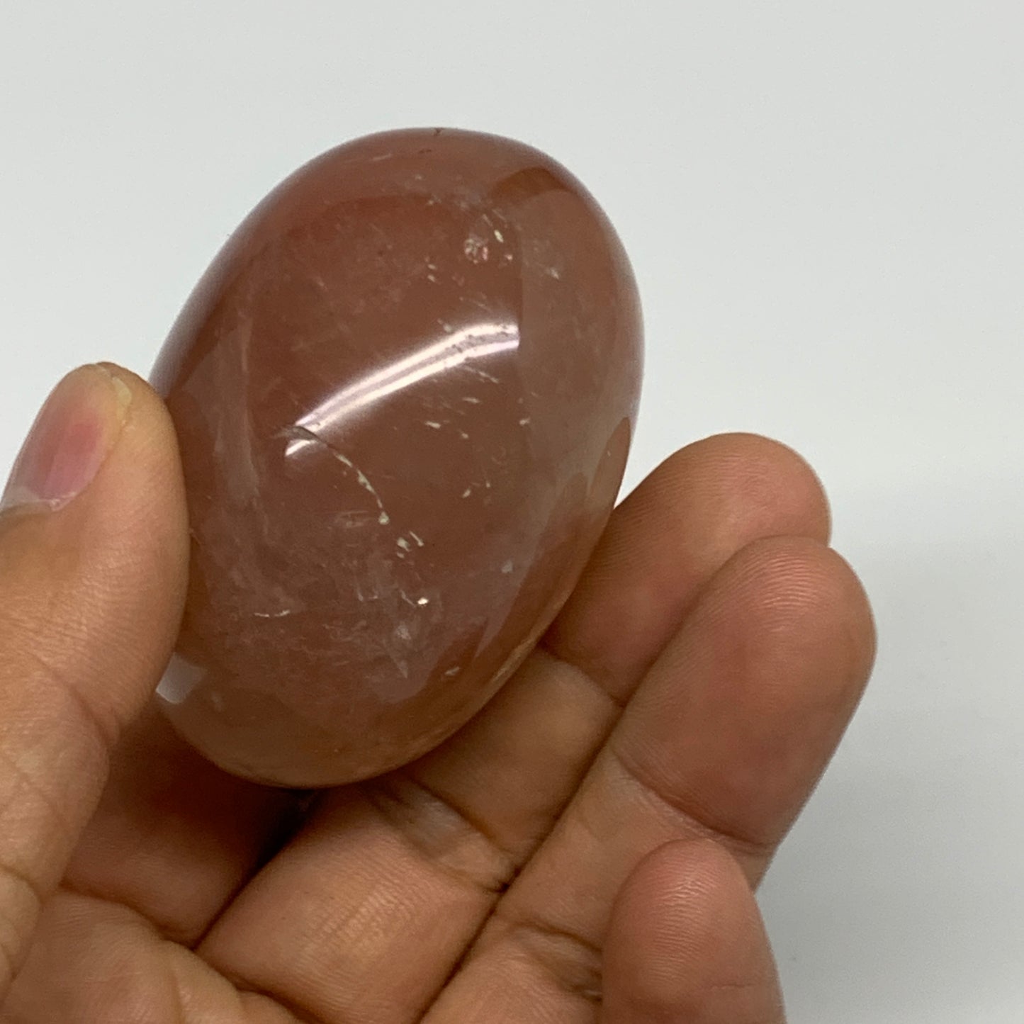 132.9g,2.1"x1.8"x1.5", Red Hematoid Fire Quartz Palm-Stone Crystal Polished, B30