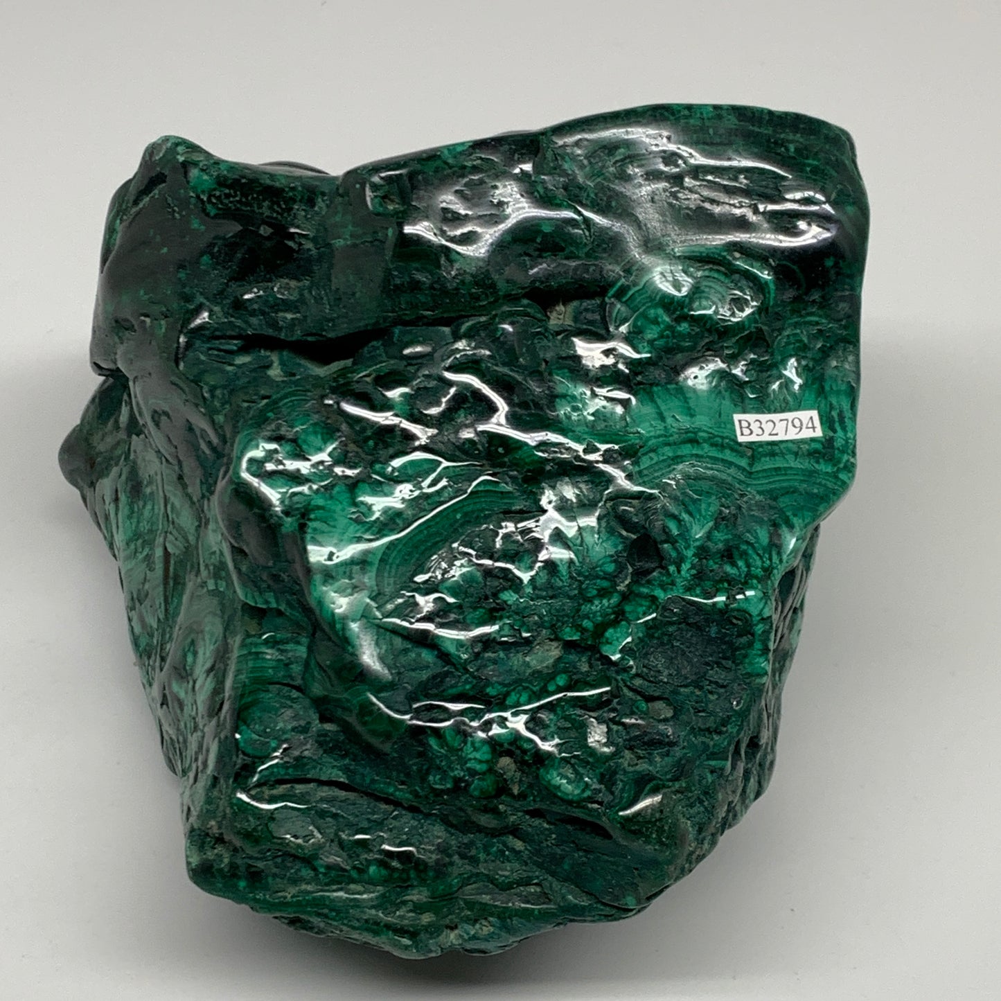 7.12 lbs, 6"x5.7"x4.5" Natural Malachite Freeform Polished @Congo, B32794