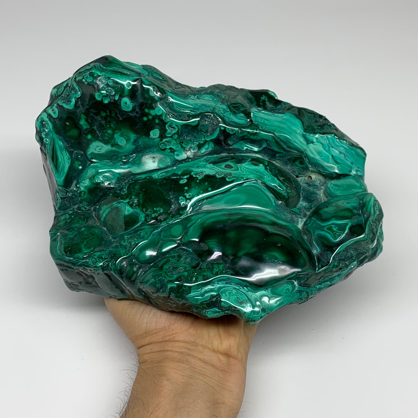9.76 lbs, 8.5"x6"x3.2" Natural Malachite Azurite Freeform Mineral @Congo, B32795
