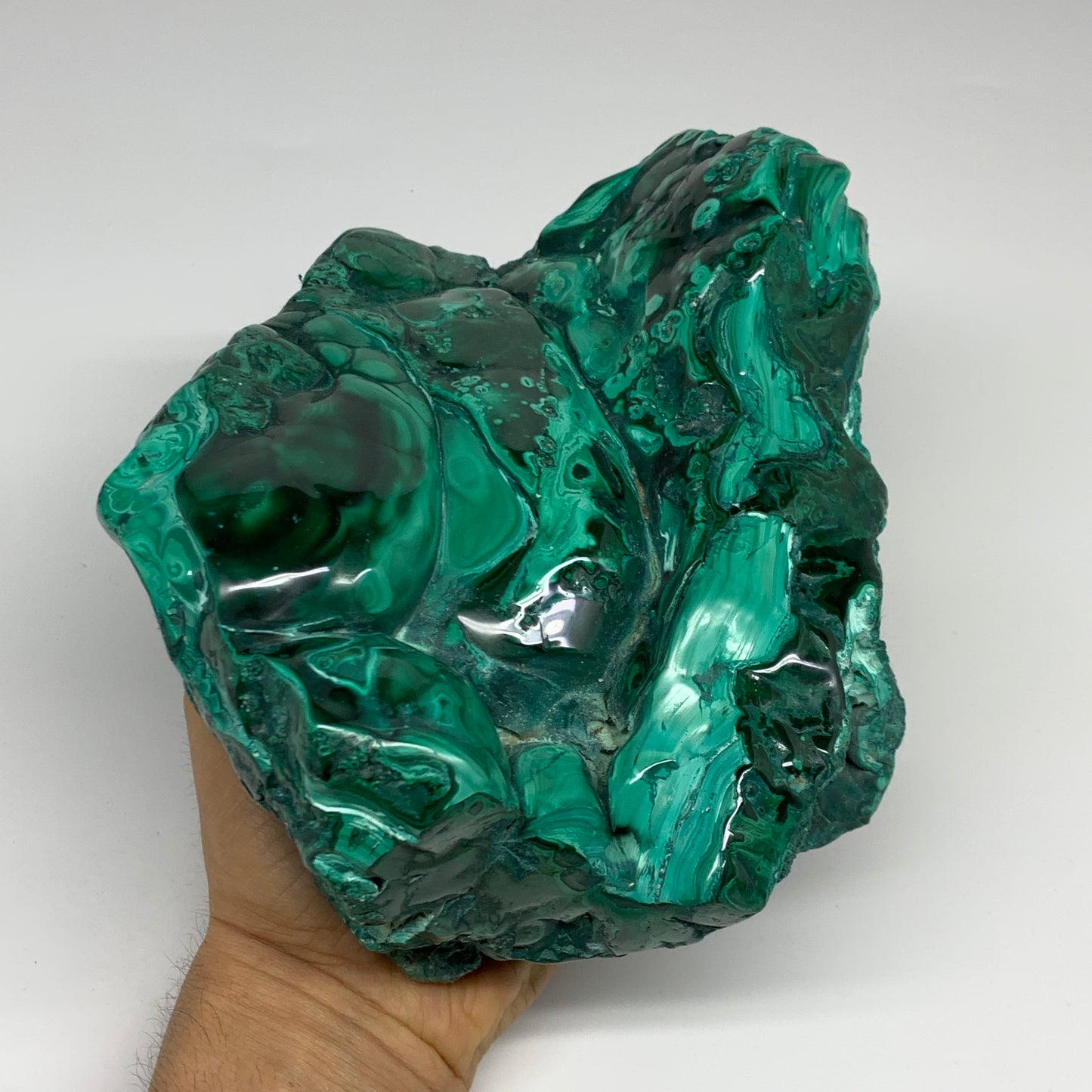 9.76 lbs, 8.5"x6"x3.2" Natural Malachite Azurite Freeform Mineral @Congo, B32795