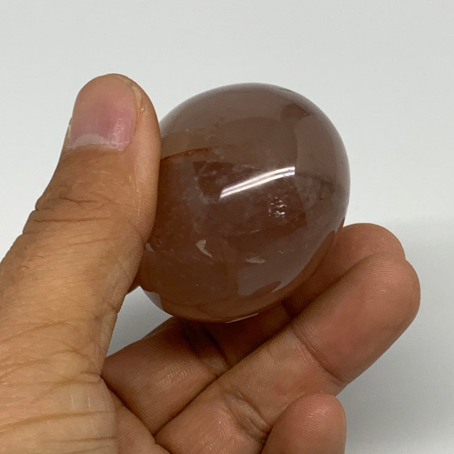 132.9g,2.1"x1.8"x1.5", Red Hematoid Fire Quartz Palm-Stone Crystal Polished, B30