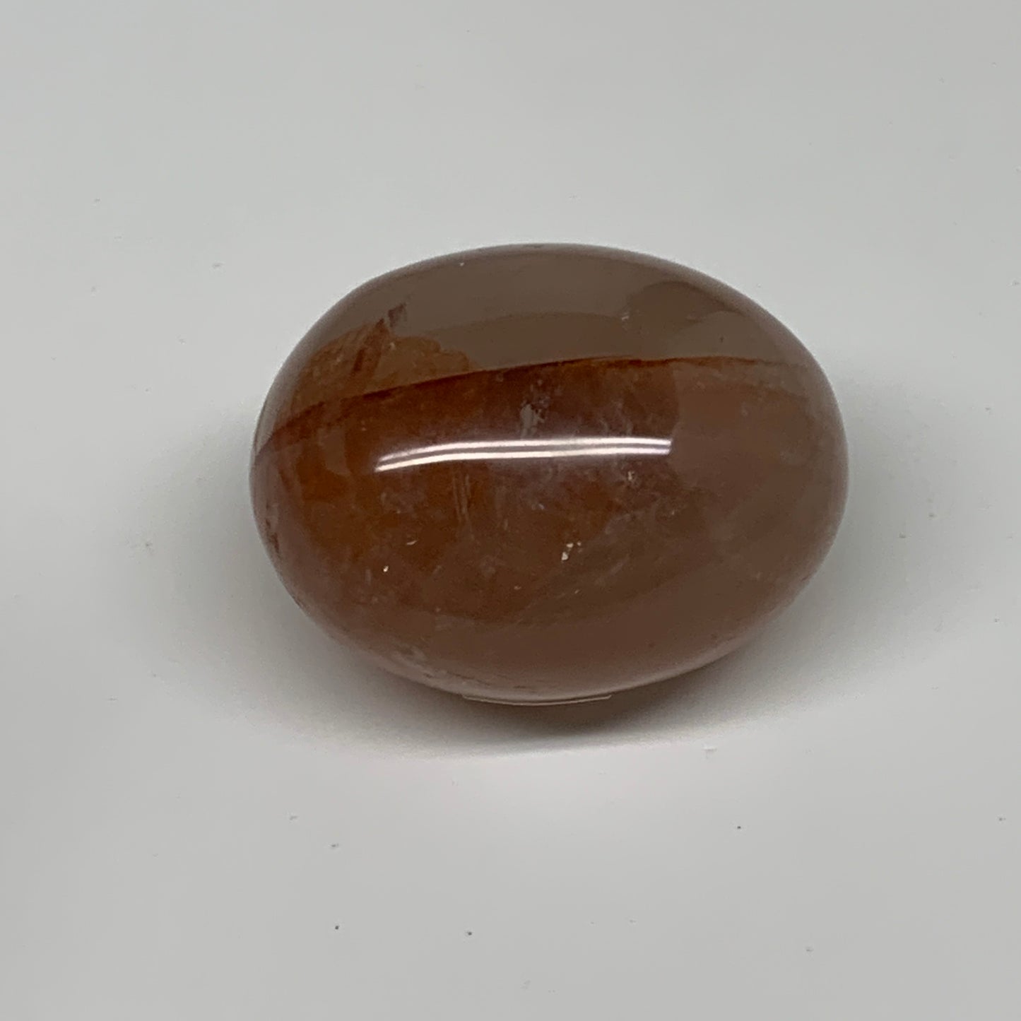 132.9g,2.1"x1.8"x1.5", Red Hematoid Fire Quartz Palm-Stone Crystal Polished, B30