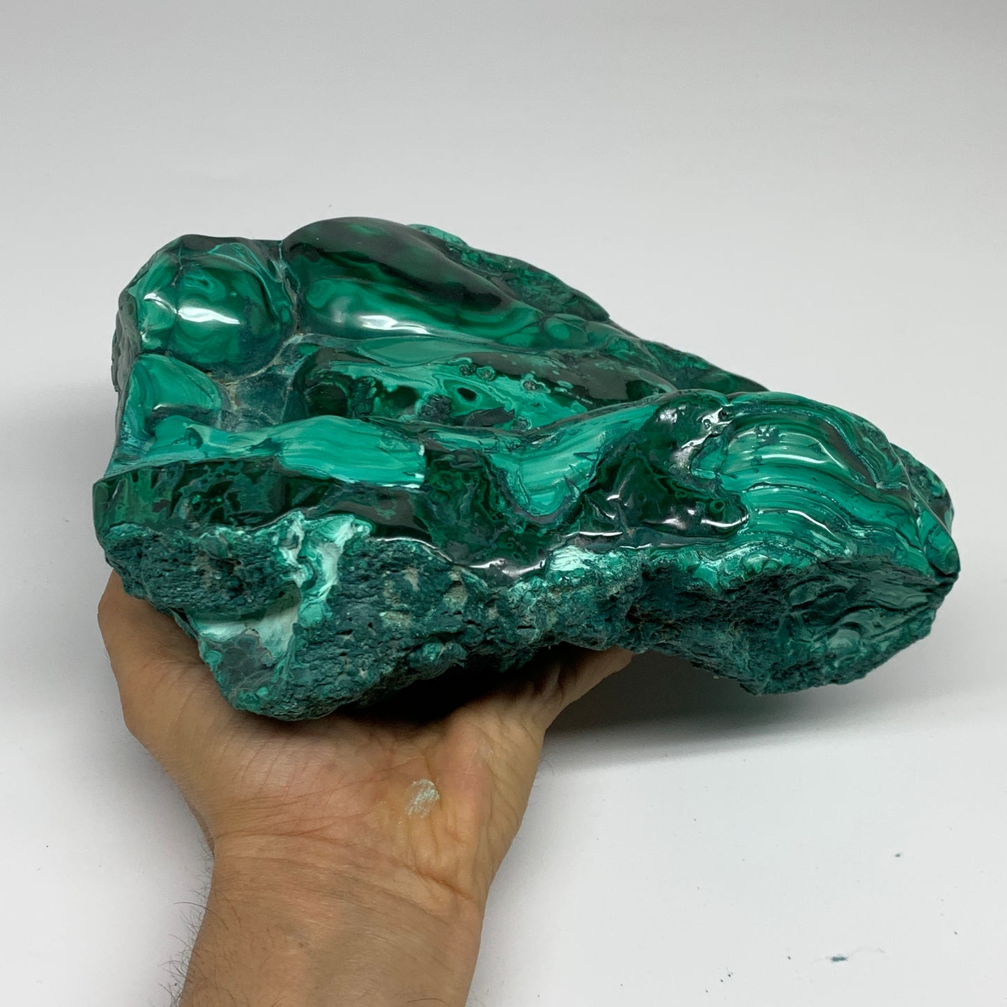 9.76 lbs, 8.5"x6"x3.2" Natural Malachite Azurite Freeform Mineral @Congo, B32795