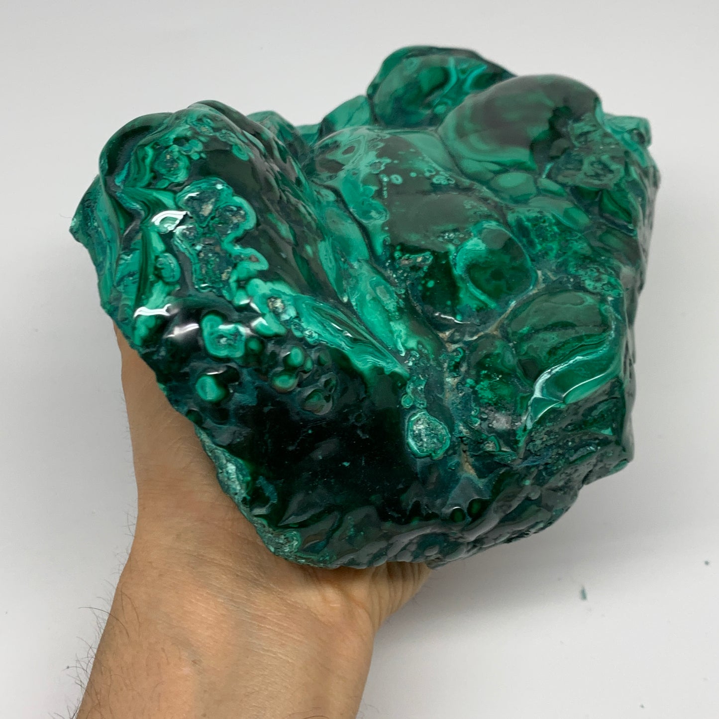 9.76 lbs, 8.5"x6"x3.2" Natural Malachite Azurite Freeform Mineral @Congo, B32795