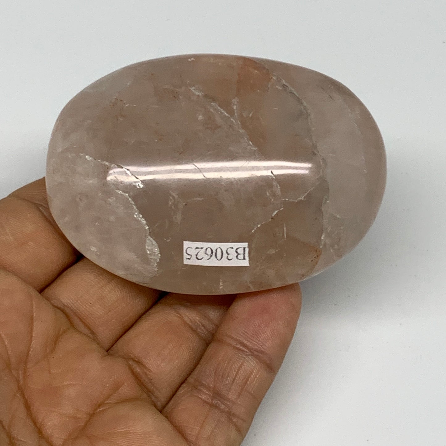 151.9g,2.7"x2"x1.2", Red Hematoid Fire Quartz Palm-Stone Crystal Polished, B3062