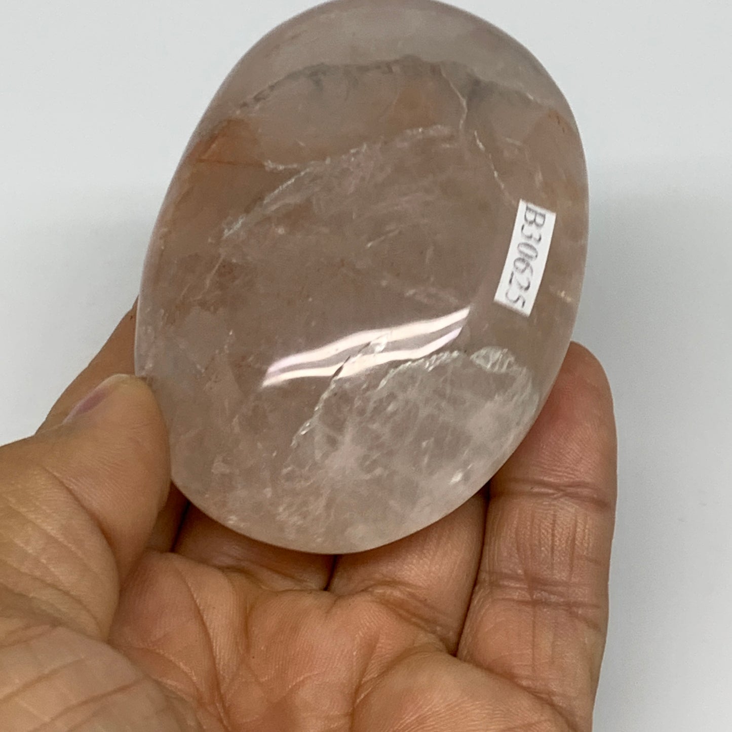 151.9g,2.7"x2"x1.2", Red Hematoid Fire Quartz Palm-Stone Crystal Polished, B3062