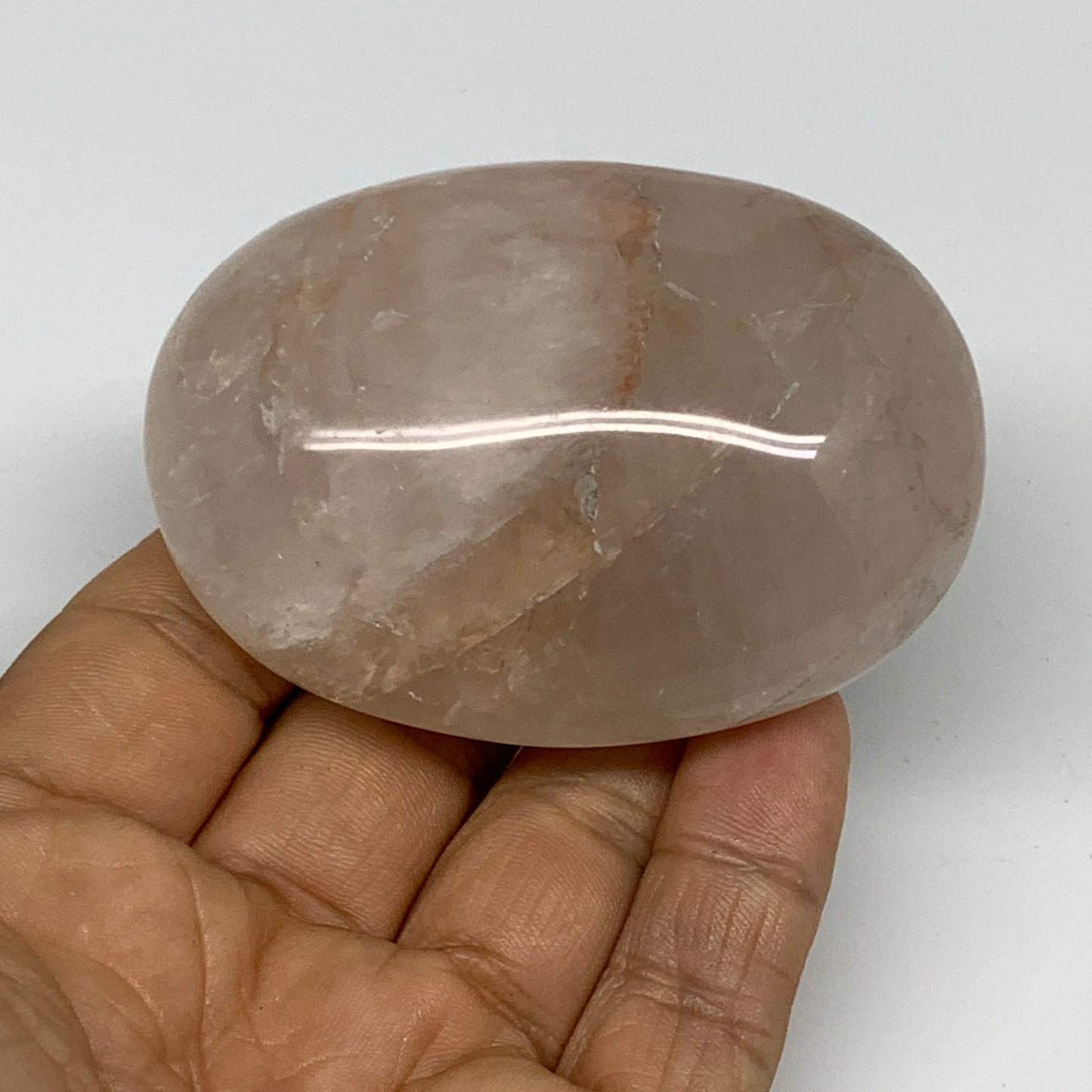 151.9g,2.7"x2"x1.2", Red Hematoid Fire Quartz Palm-Stone Crystal Polished, B3062