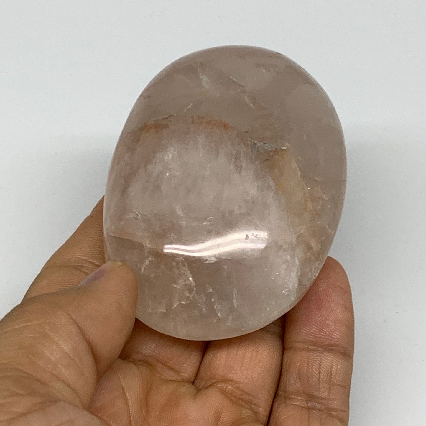 151.9g,2.7"x2"x1.2", Red Hematoid Fire Quartz Palm-Stone Crystal Polished, B3062