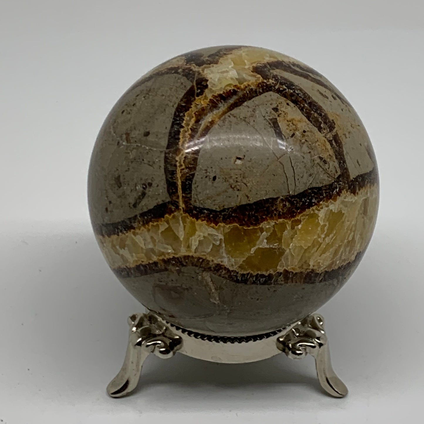 1.3 lbs, 3" (75mm), Natural Septarian Sphere Crystal Gemstone Ball, B37928