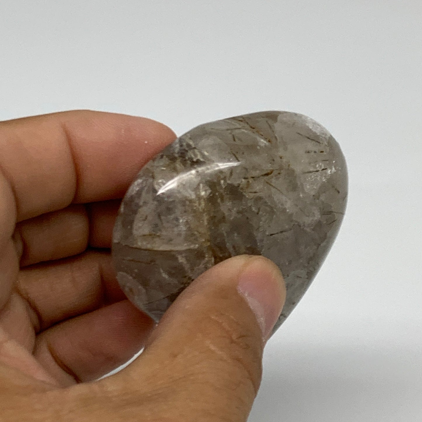 89.2g, 2.2"x2.1"x0.8", Natural Untreated Quartz Heart Crystal Polished Gems, B34