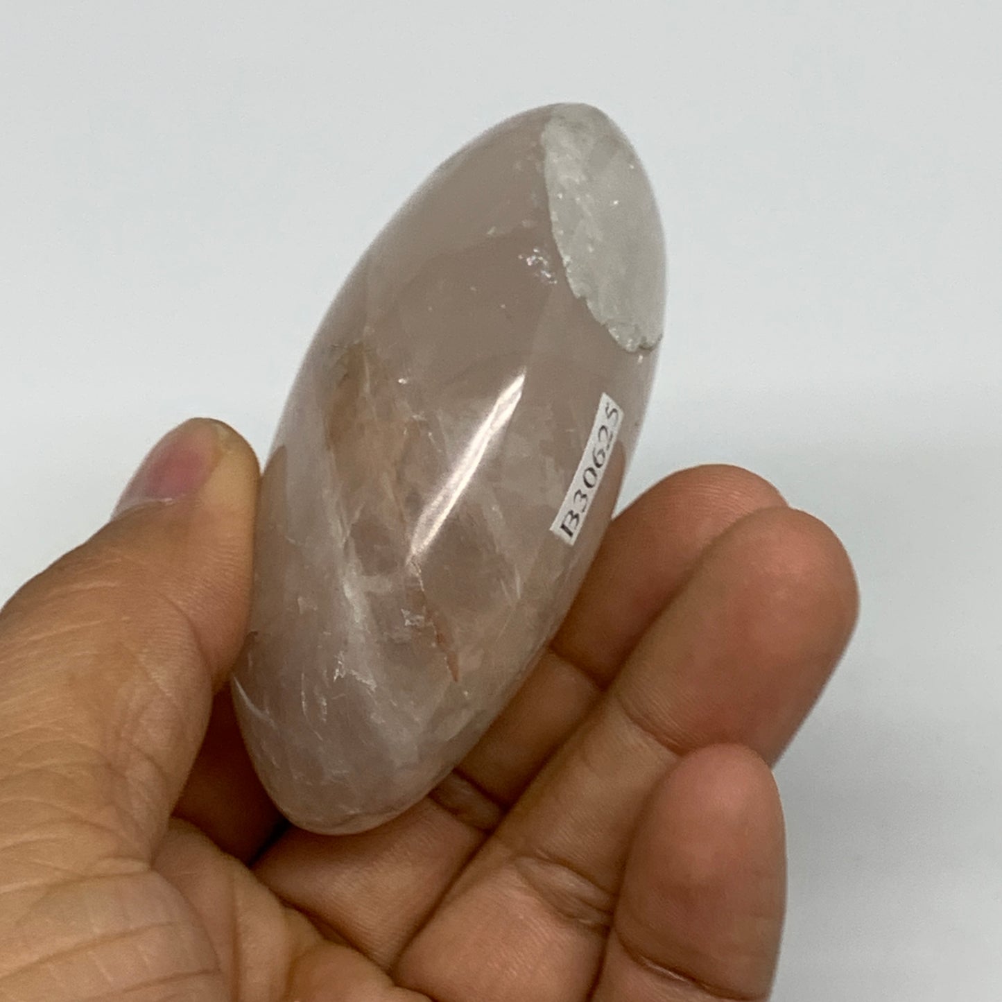 151.9g,2.7"x2"x1.2", Red Hematoid Fire Quartz Palm-Stone Crystal Polished, B3062