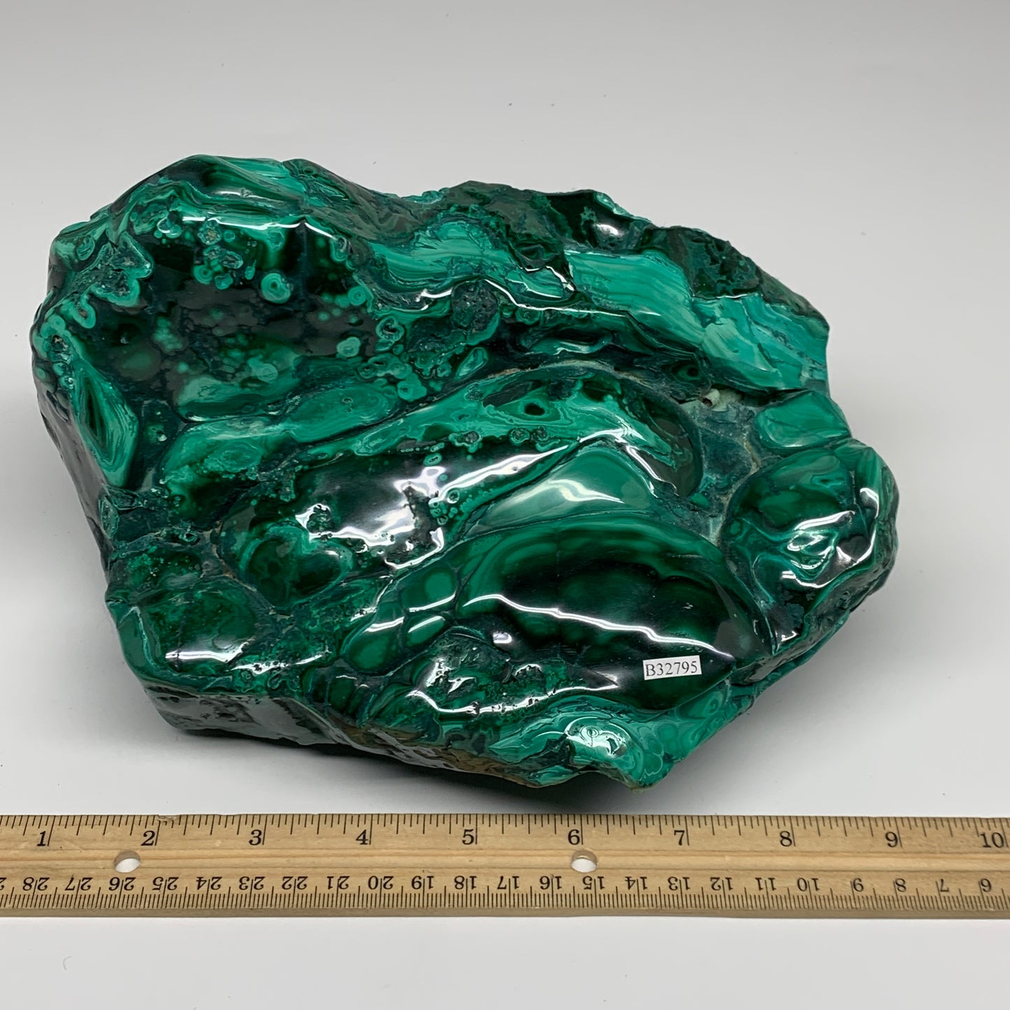 9.76 lbs, 8.5"x6"x3.2" Natural Malachite Azurite Freeform Mineral @Congo, B32795